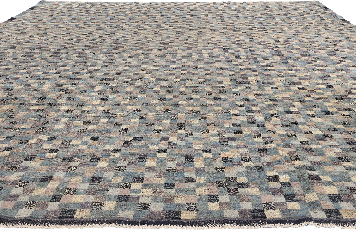 12 x 15 Modern Bauhaus Checkered Moroccan Rug 81053