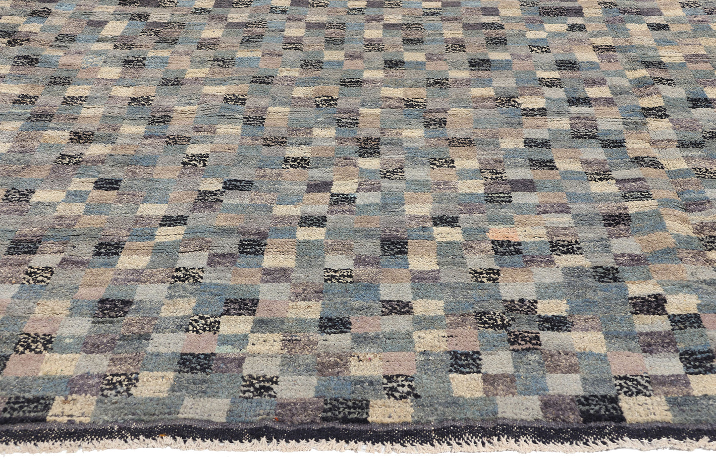 12 x 15 Modern Bauhaus Checkered Moroccan Rug 81053
