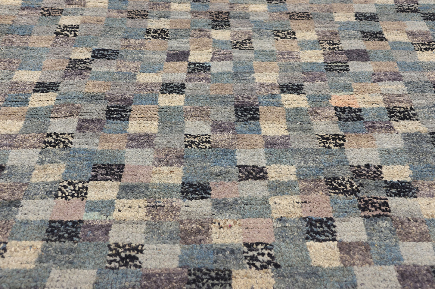 12 x 15 Modern Bauhaus Checkered Moroccan Rug 81053