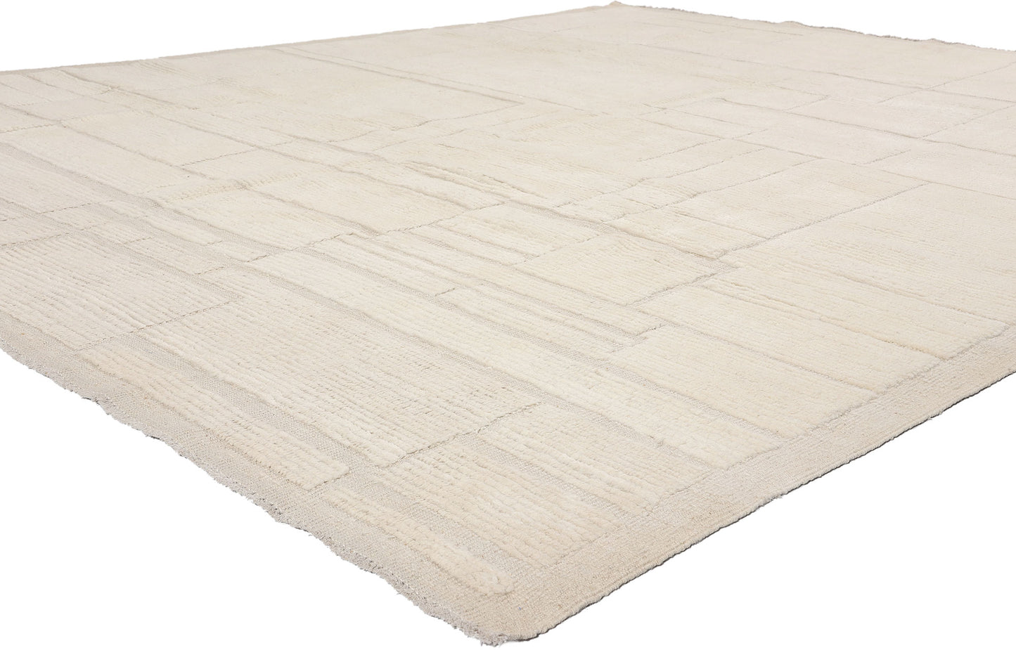 8 x 10 Organic Modern Ivory Moroccan High-Low Rug 81104