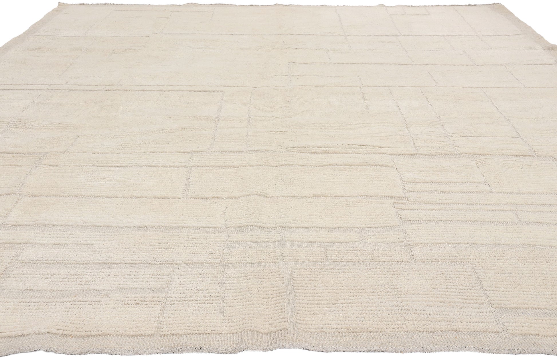8 x 10 Organic Modern Ivory Moroccan High-Low Rug 81104