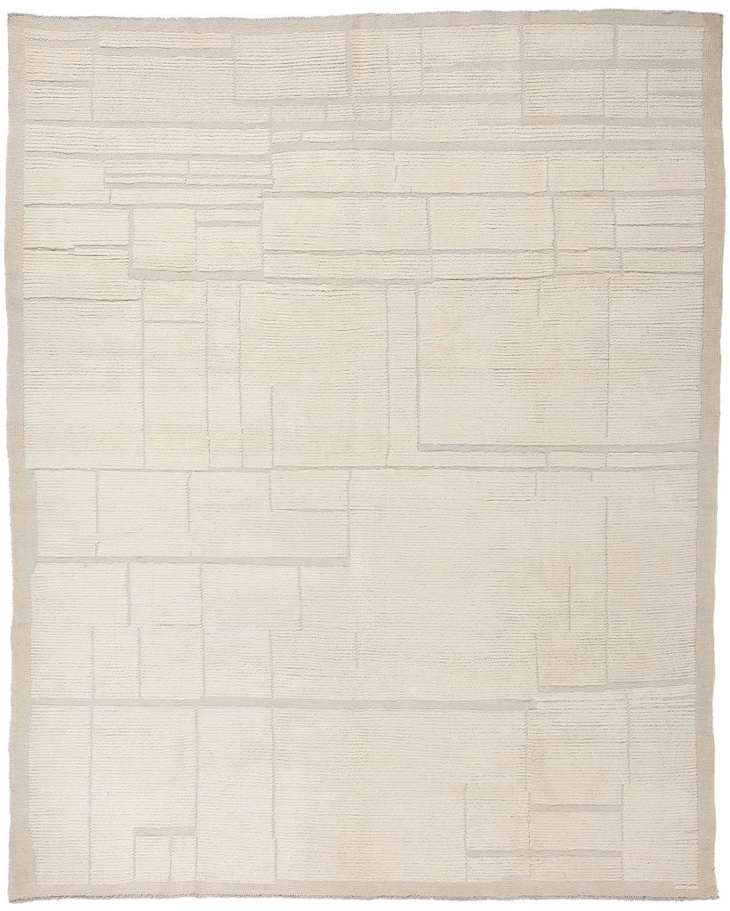8 x 10 Organic Modern Ivory Moroccan High-Low Rug 81104