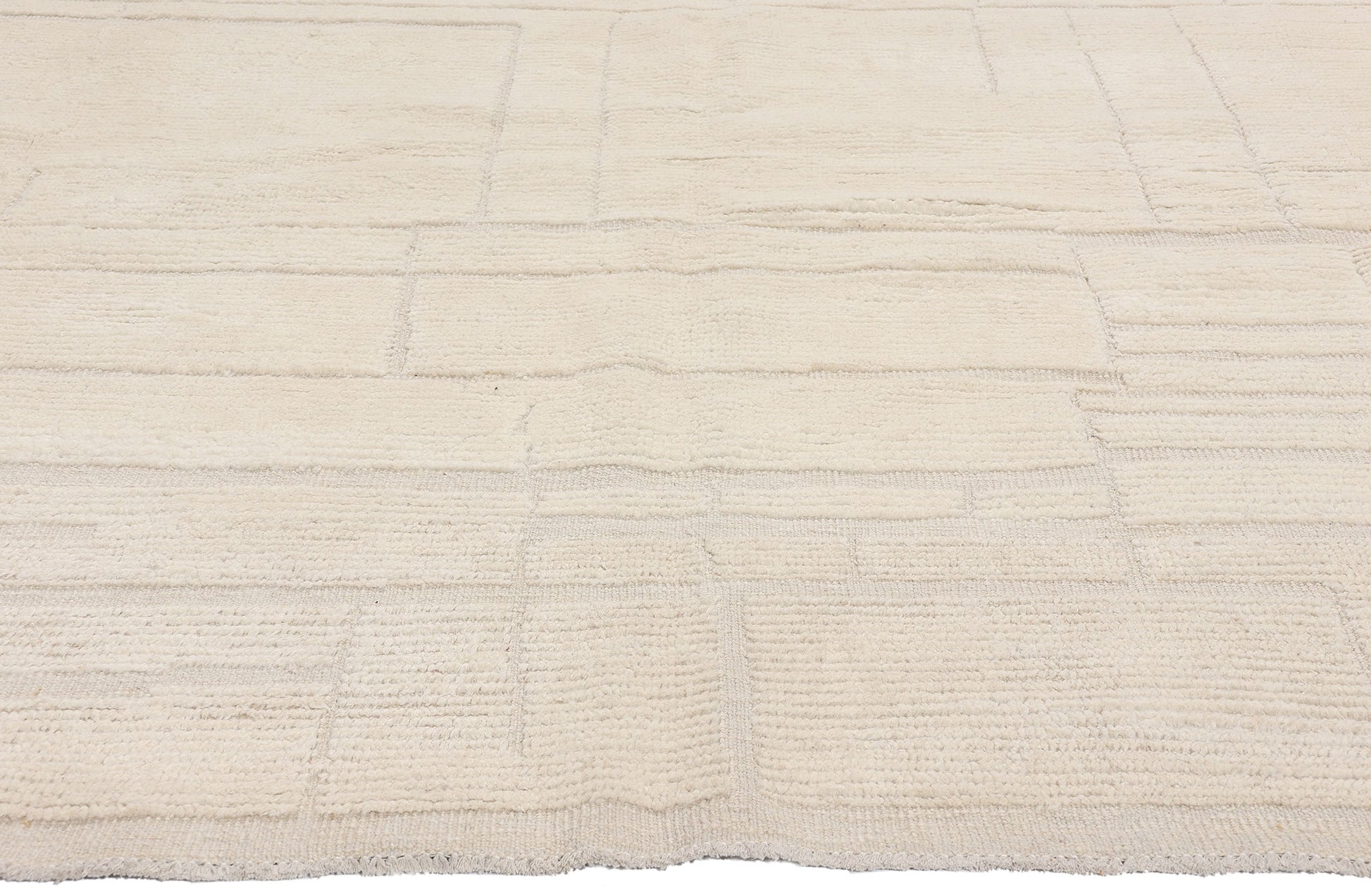 8 x 10 Organic Modern Ivory Moroccan High-Low Rug 81104