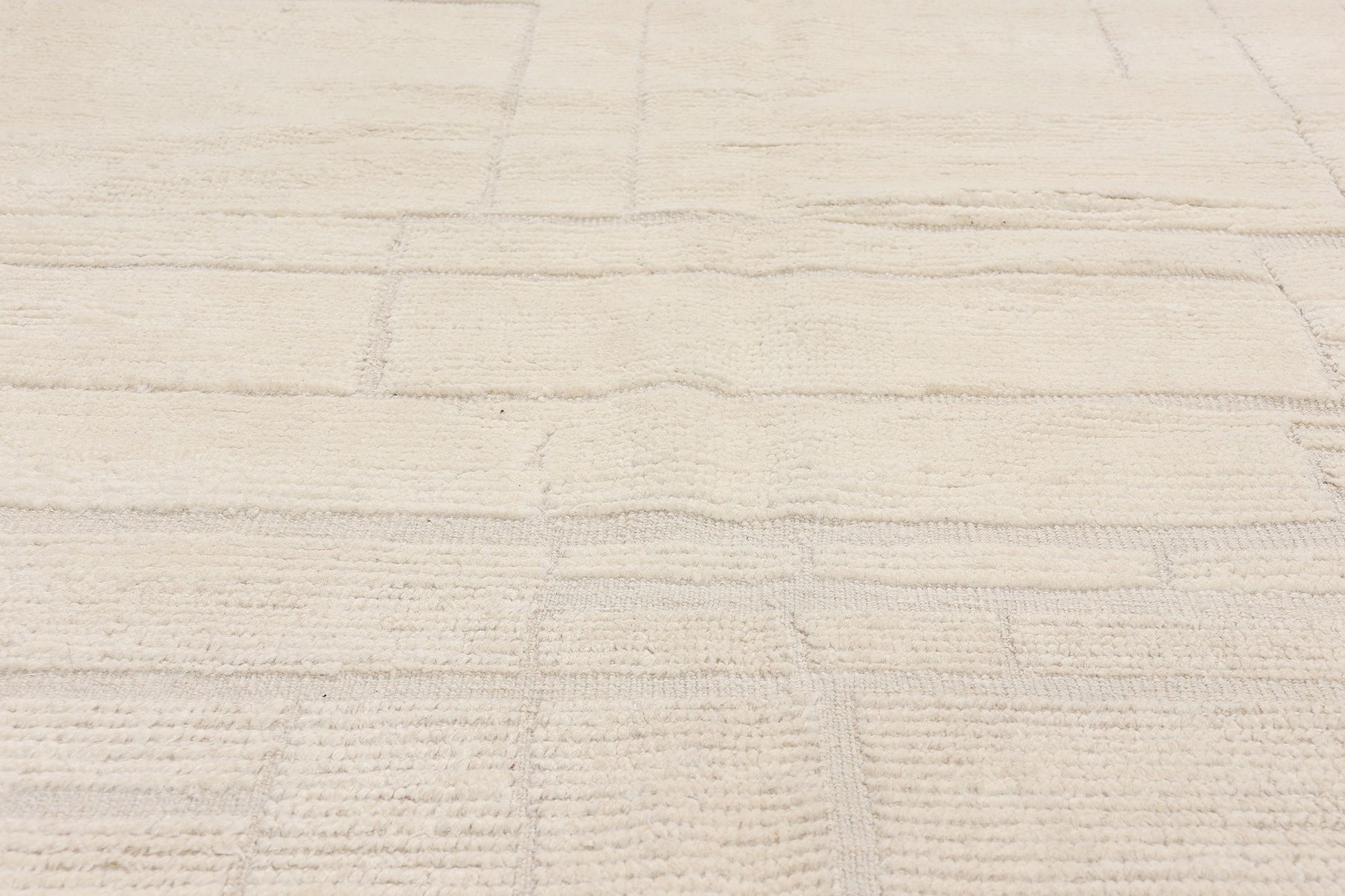 8 x 10 Organic Modern Ivory Moroccan High-Low Rug 81104