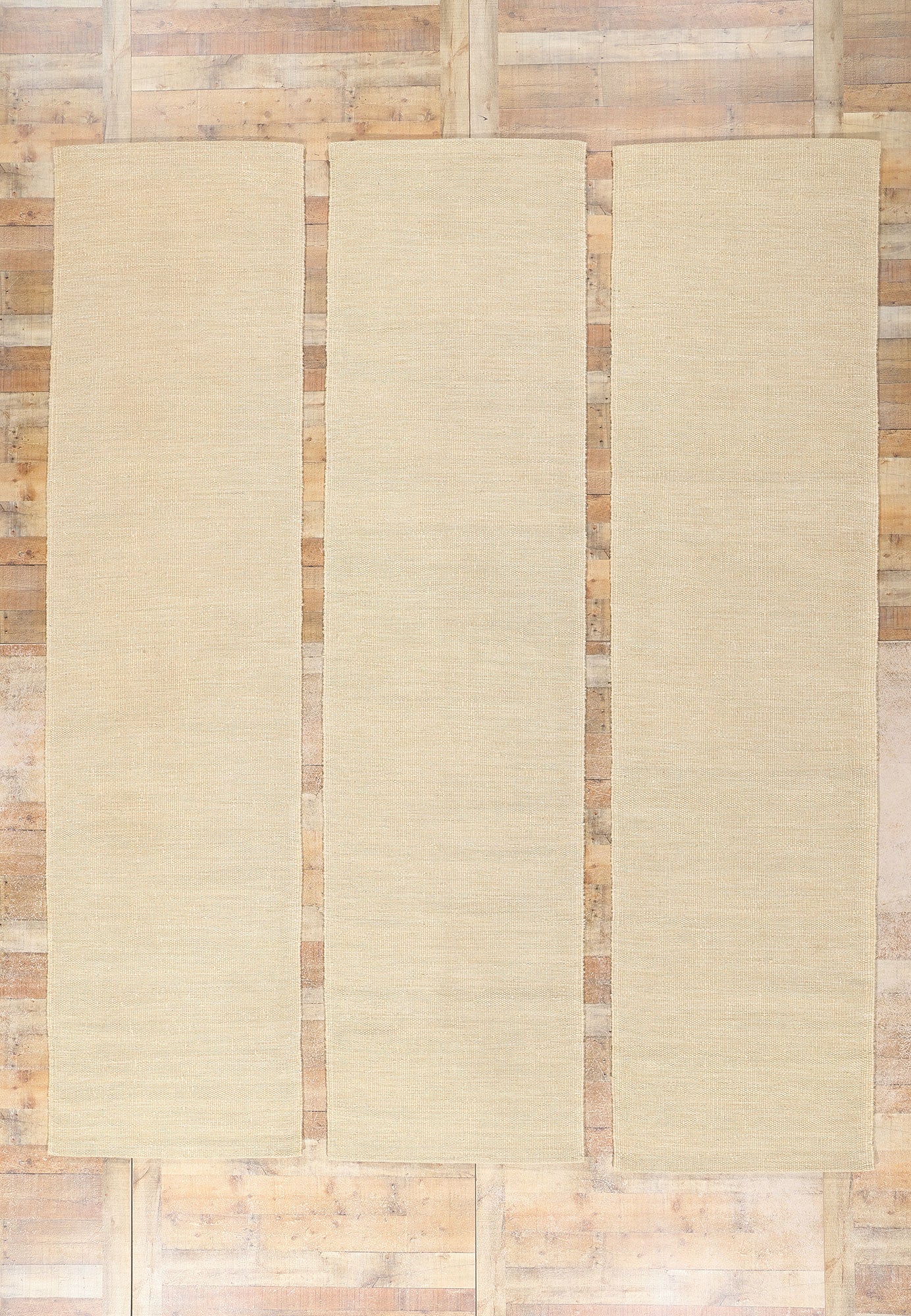 3 x 12 Organic Modern Japandi Kilim Rug 31132