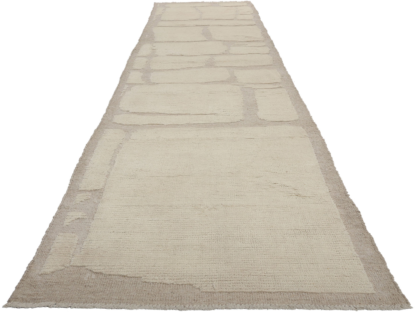 3 x 14 Organic Modern Moroccan High-Low Rug 81105