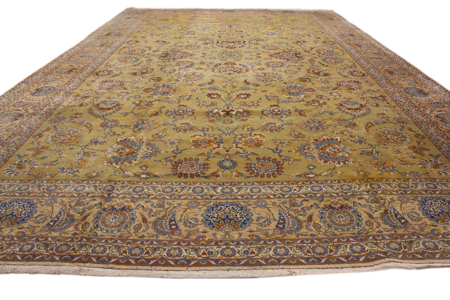 14 x 22 Antique Persian Kashan Rug 71883