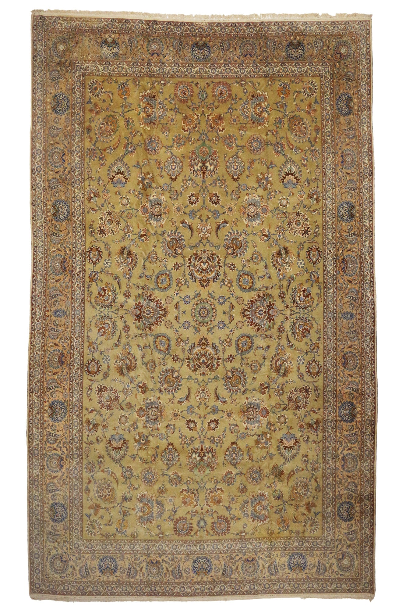 14 x 22 Antique Persian Kashan Rug 71883