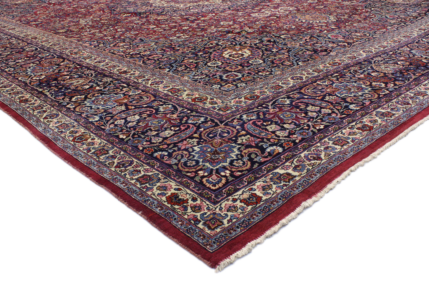 16 x 19 Antique Persian Mashhad Rug 74986