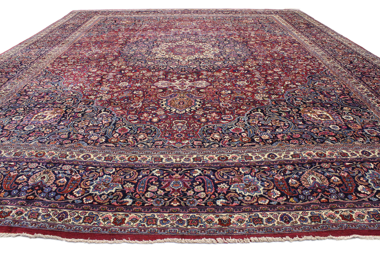 16 x 19 Antique Persian Mashhad Rug 74986