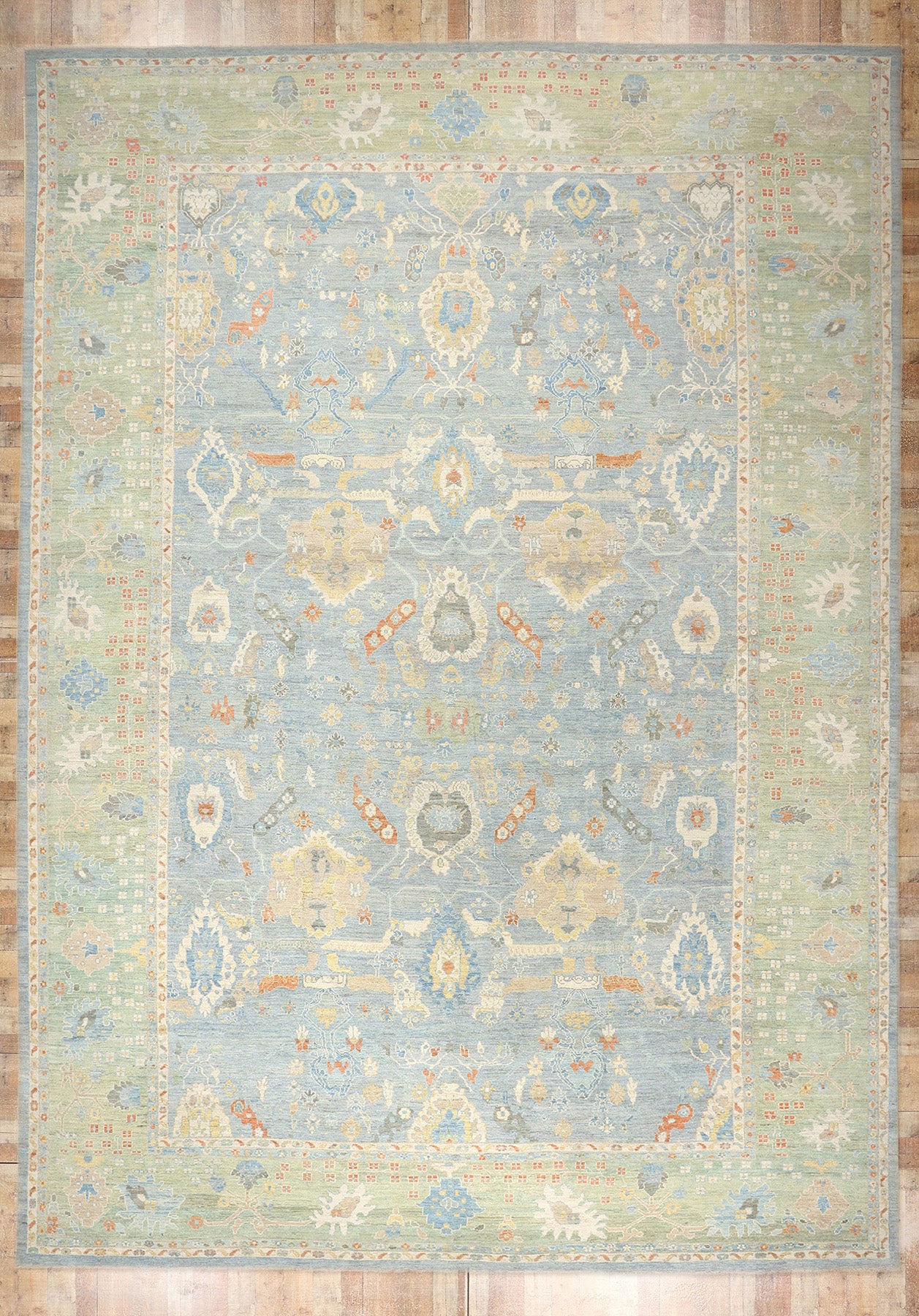 16 x 23 Modern Light Blue Persian Sultanabad Rug 61281