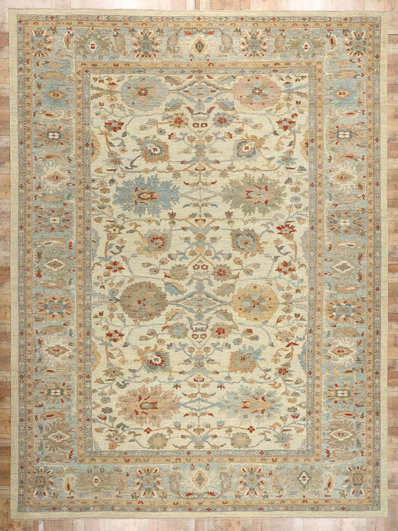13 x 18 Modern Beige Persian Sultanabad Rug 61282