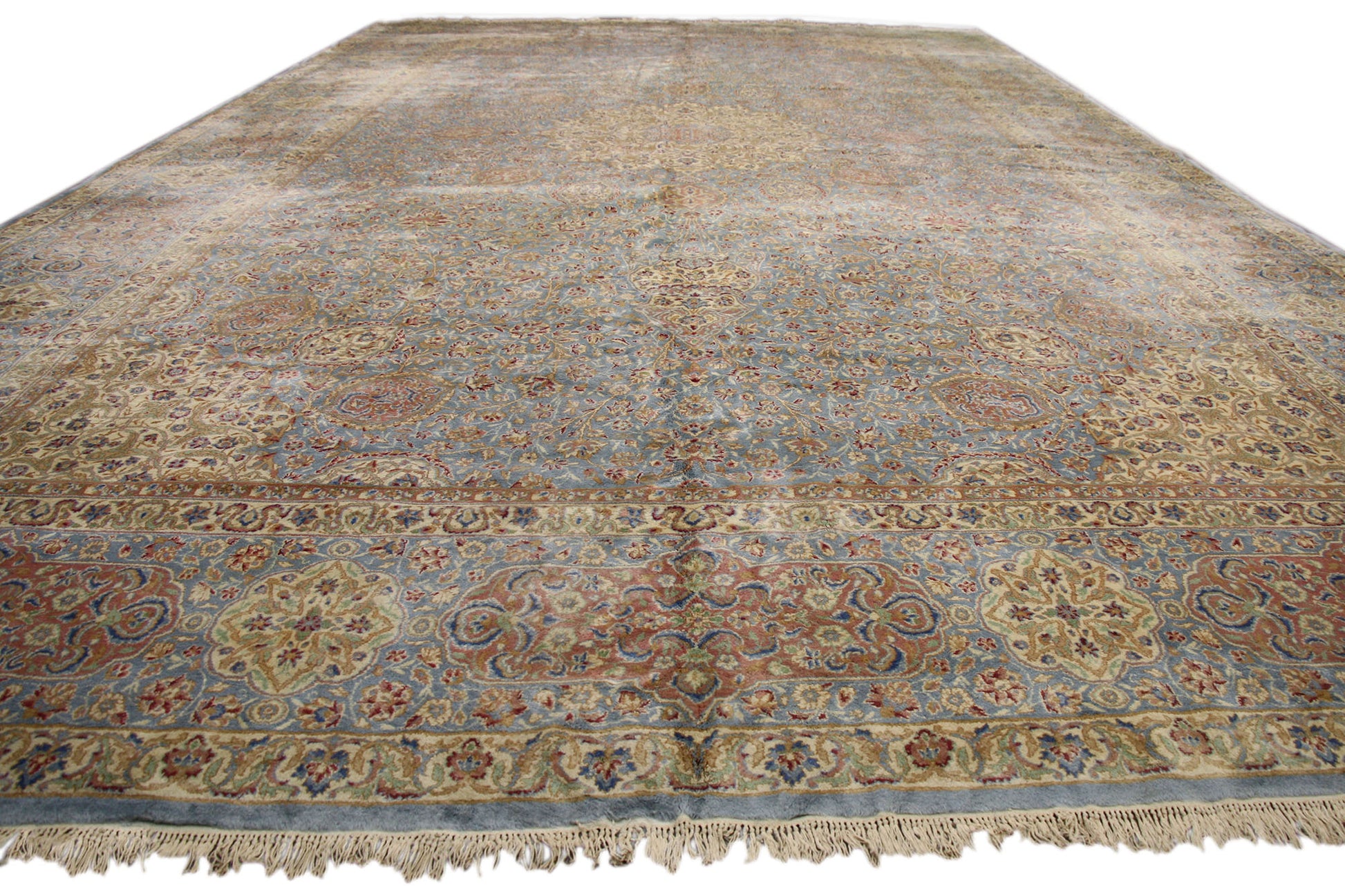 14 x 23 Vintage Persian Kerman Rug 76599