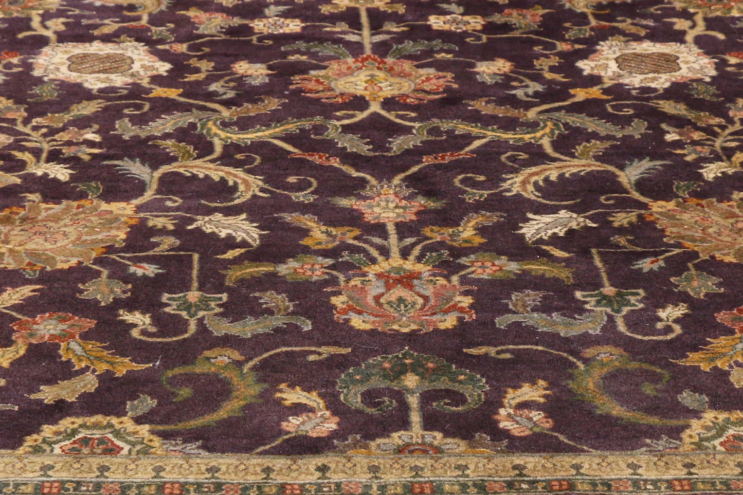11 x 18 Vintage Aubergine Indian Rug 77316