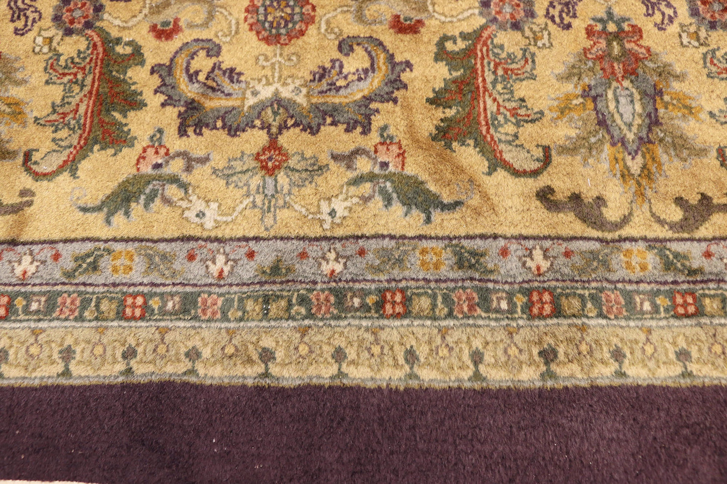 11 x 18 Vintage Aubergine Indian Rug 77316
