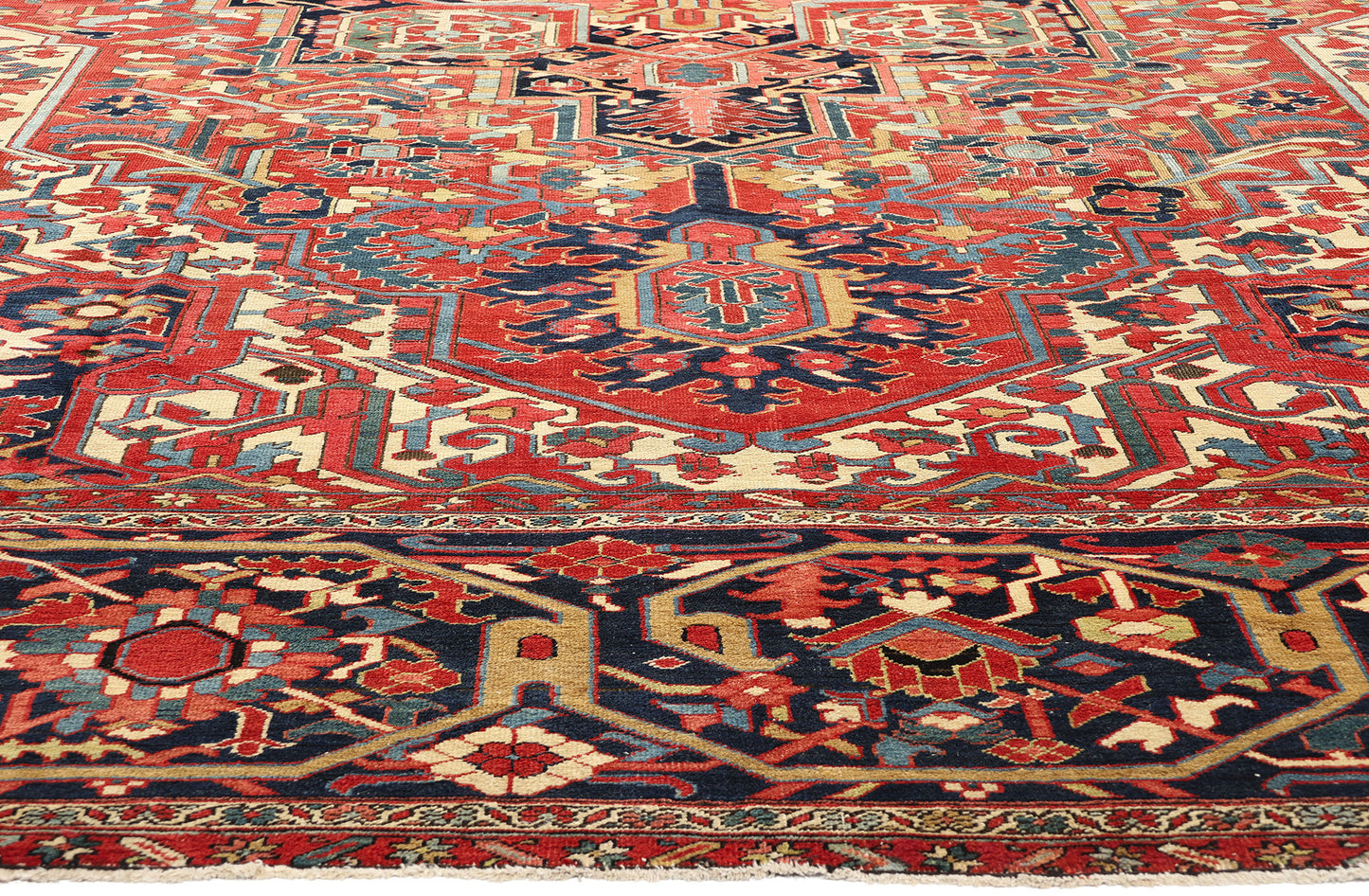 13 x 18 Antique Persian Heriz Rug 78765
