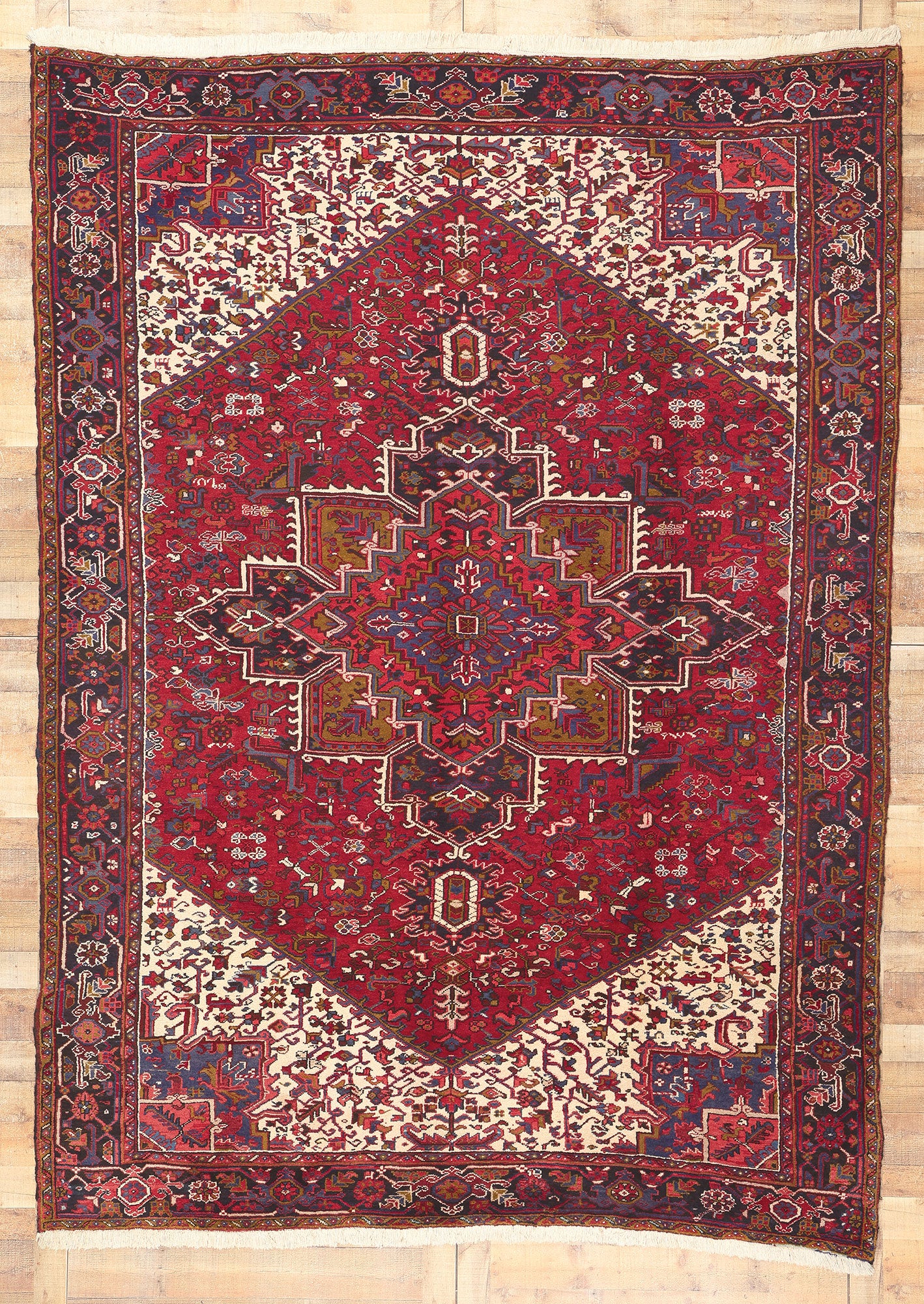 9 x 12 Vintage Persian Heriz Rug 60307