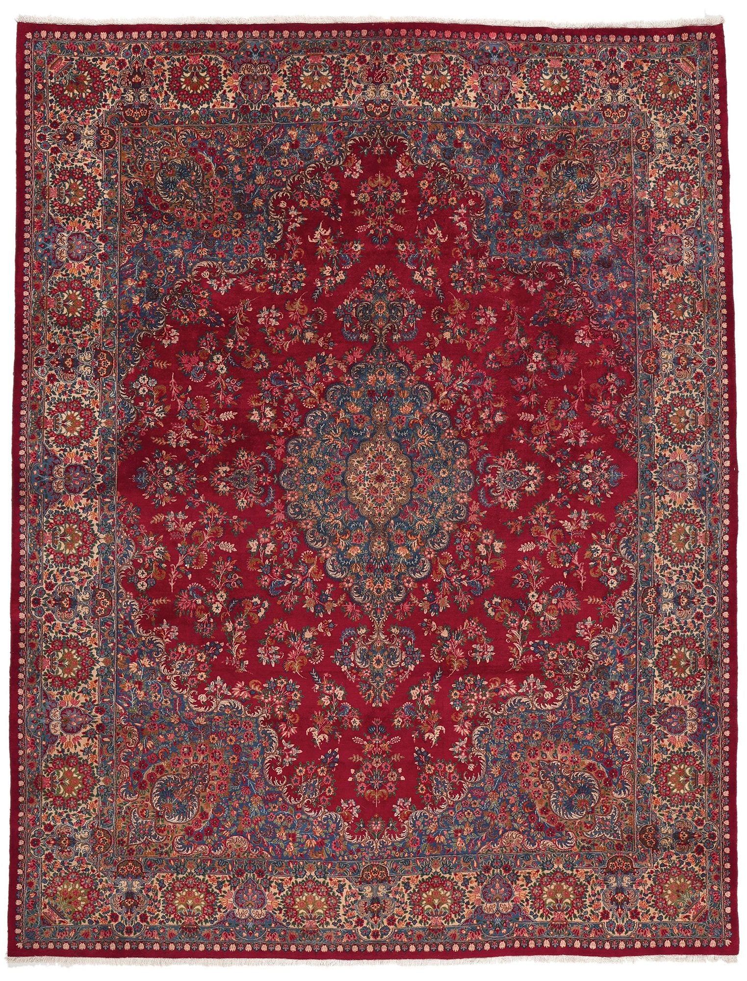 10 x 13 Vintage Persian Kerman Rug 77718