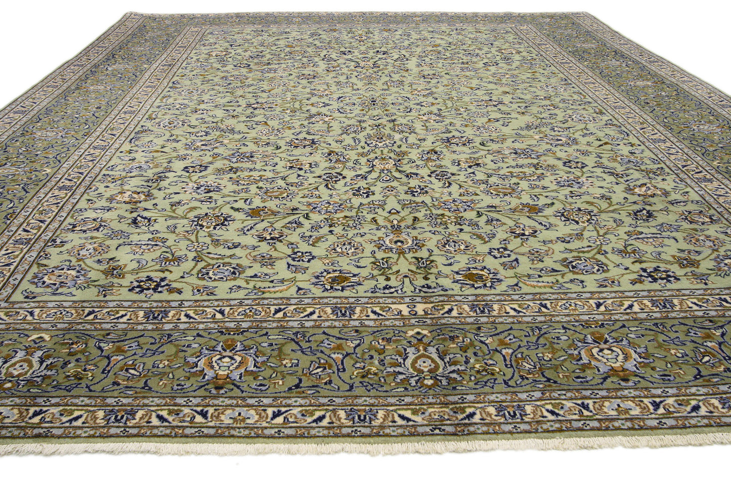 10 x 13 Vintage Persian Yazd Rug 75922