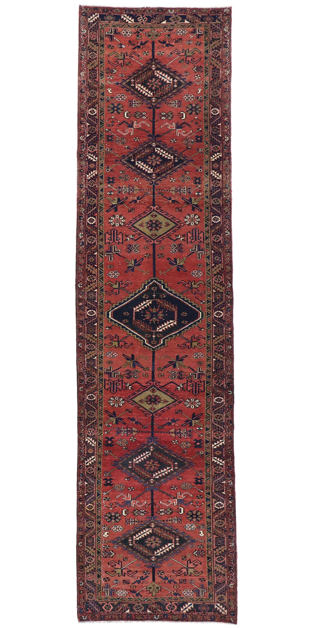 4 x 14 Vintage Persian Heriz Rug 60887