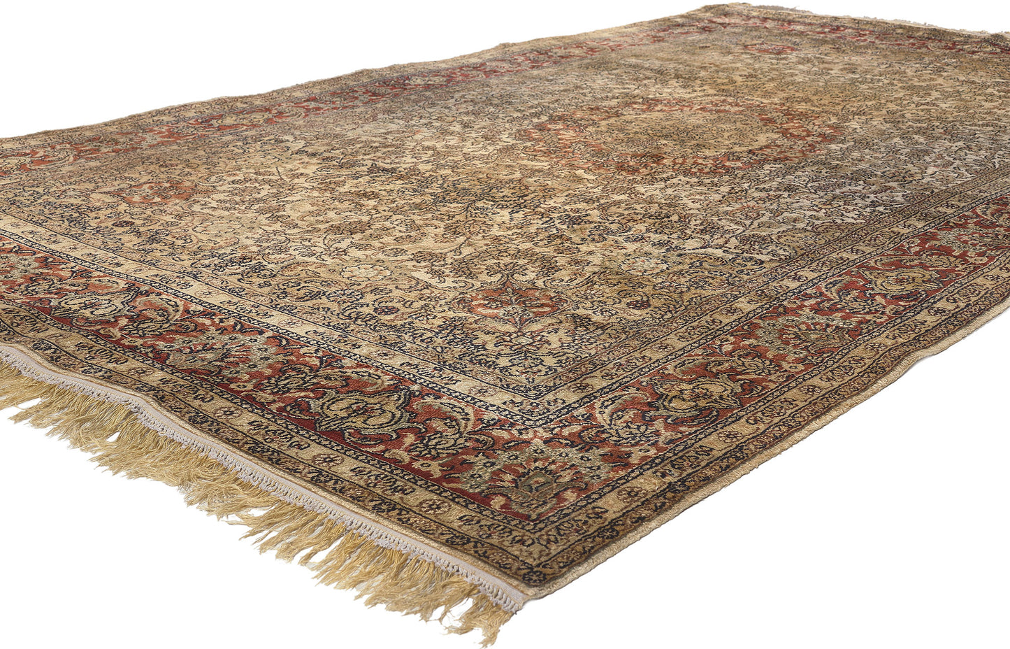 5 x 9 Vintage Persian Silk Qum Rug 78556