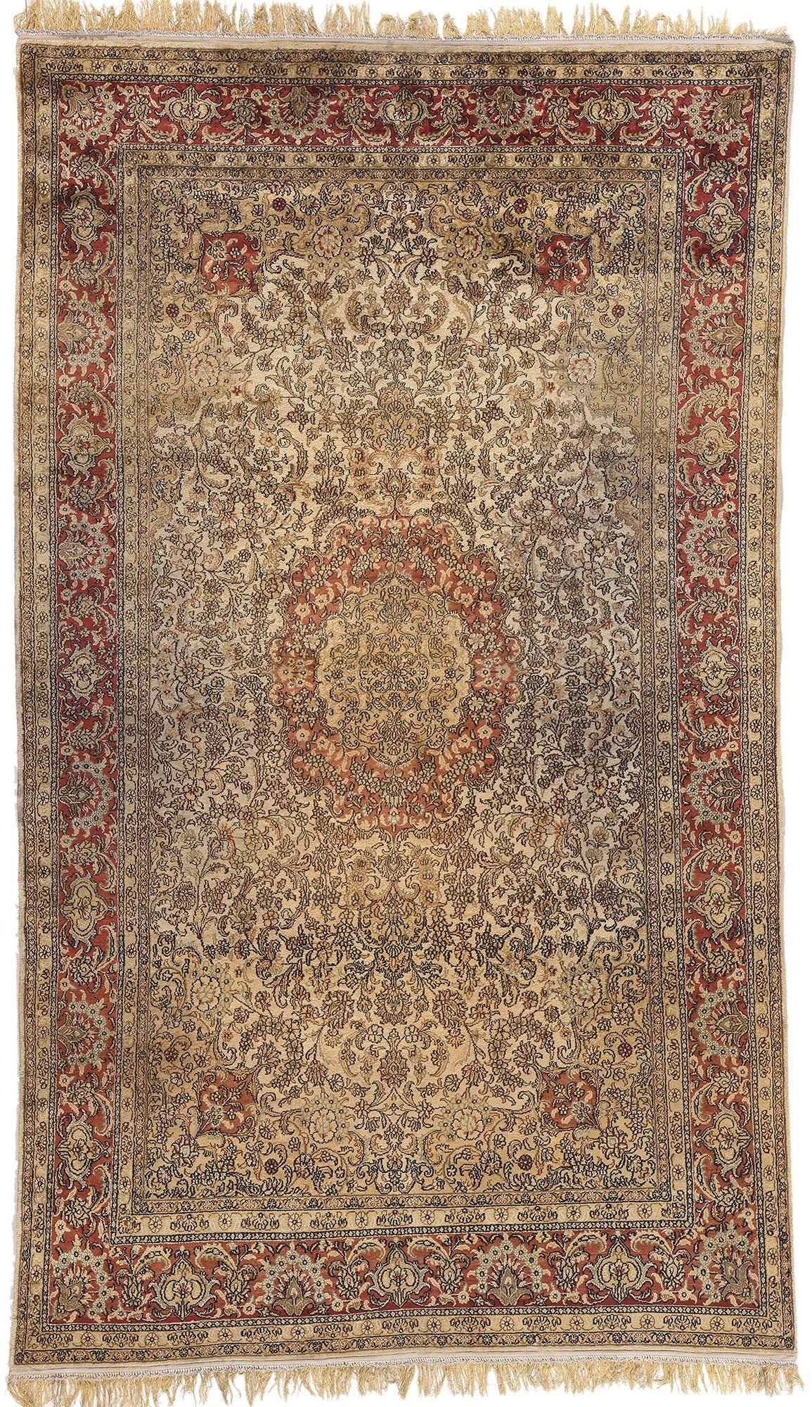 5 x 9 Vintage Persian Silk Qum Rug 78556