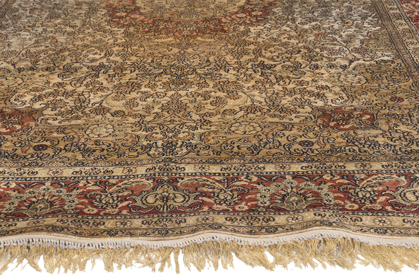 5 x 9 Vintage Persian Silk Qum Rug 78556
