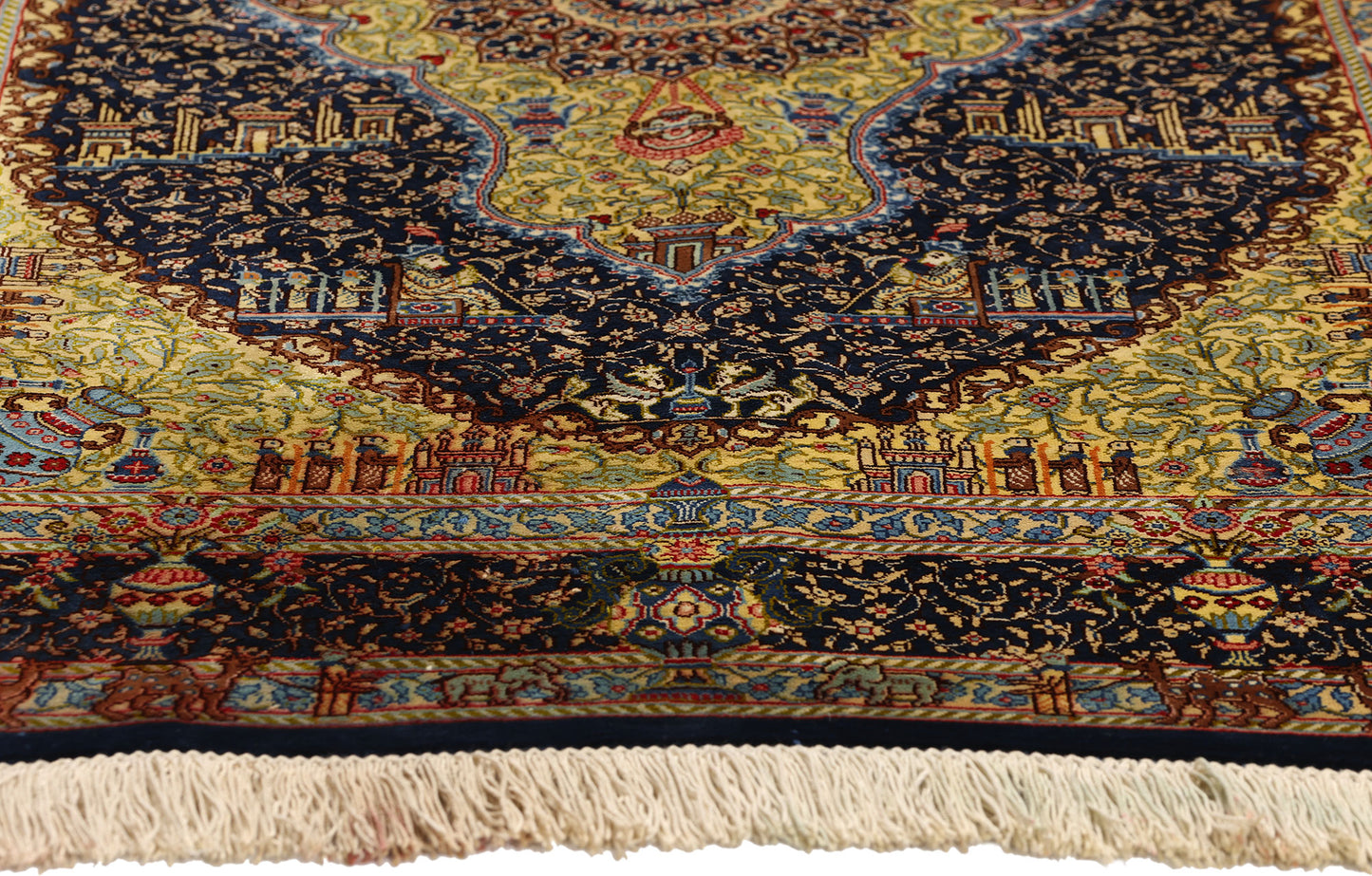 3 x 4 Vintage Persian Jamshidi Silk Qum Rug 78717