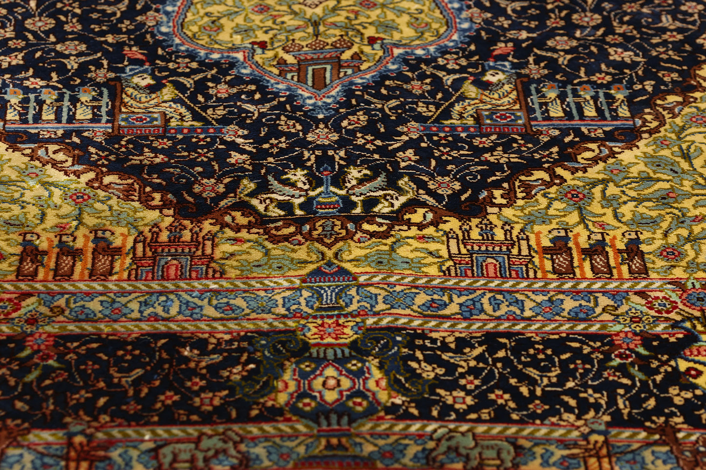 3 x 4 Vintage Persian Jamshidi Silk Qum Rug 78717