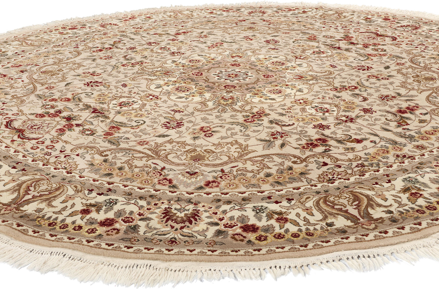 8 x 8 Vintage Chinese Tabriz Round Area Rug 74981