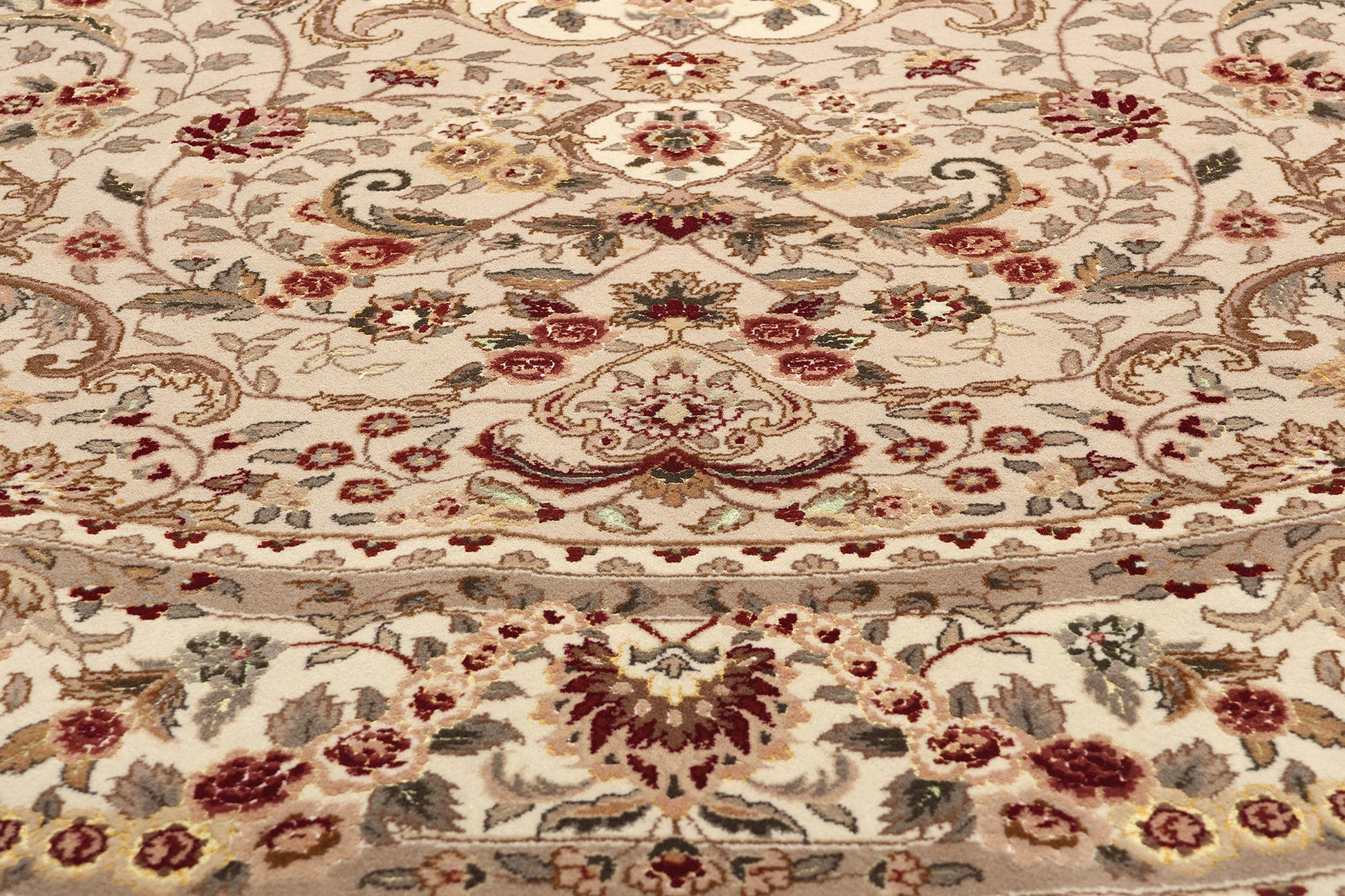 8 x 8 Vintage Chinese Tabriz Round Area Rug 74981