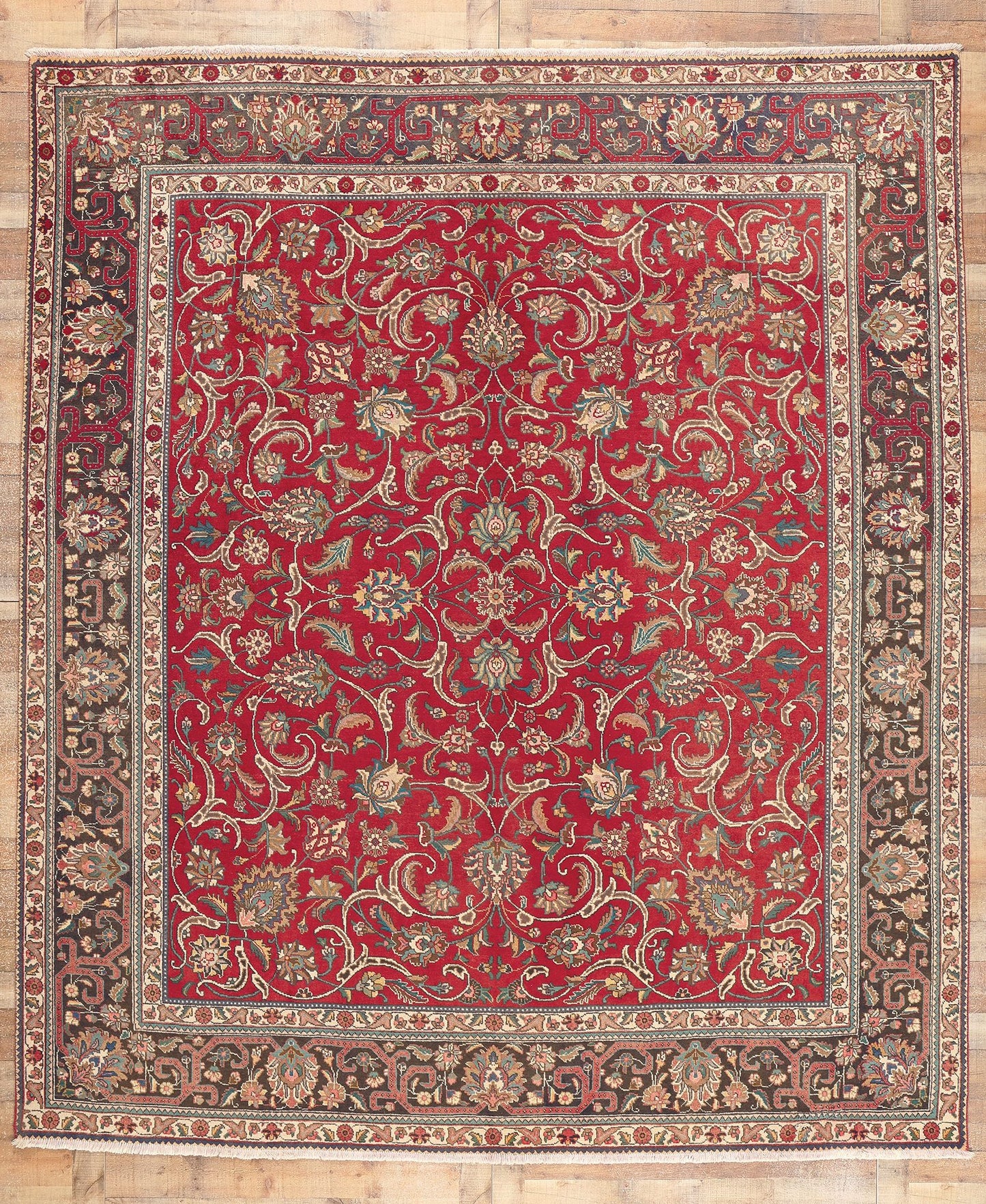10 x 11 Vintage Persian Tabriz Rug 73462
