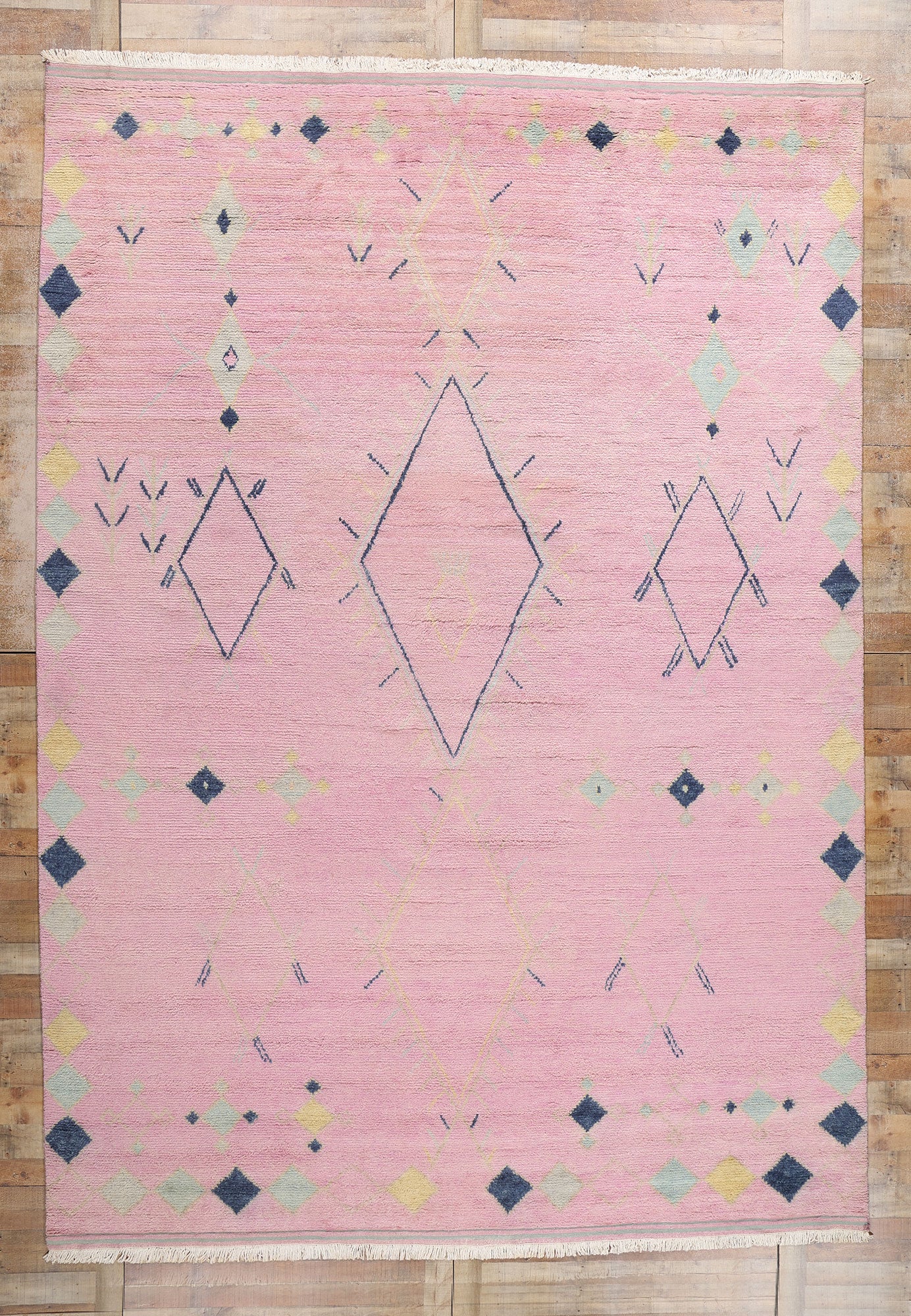 10 x 14 Modern Tribal Boho Pink Moroccan Rug 31306