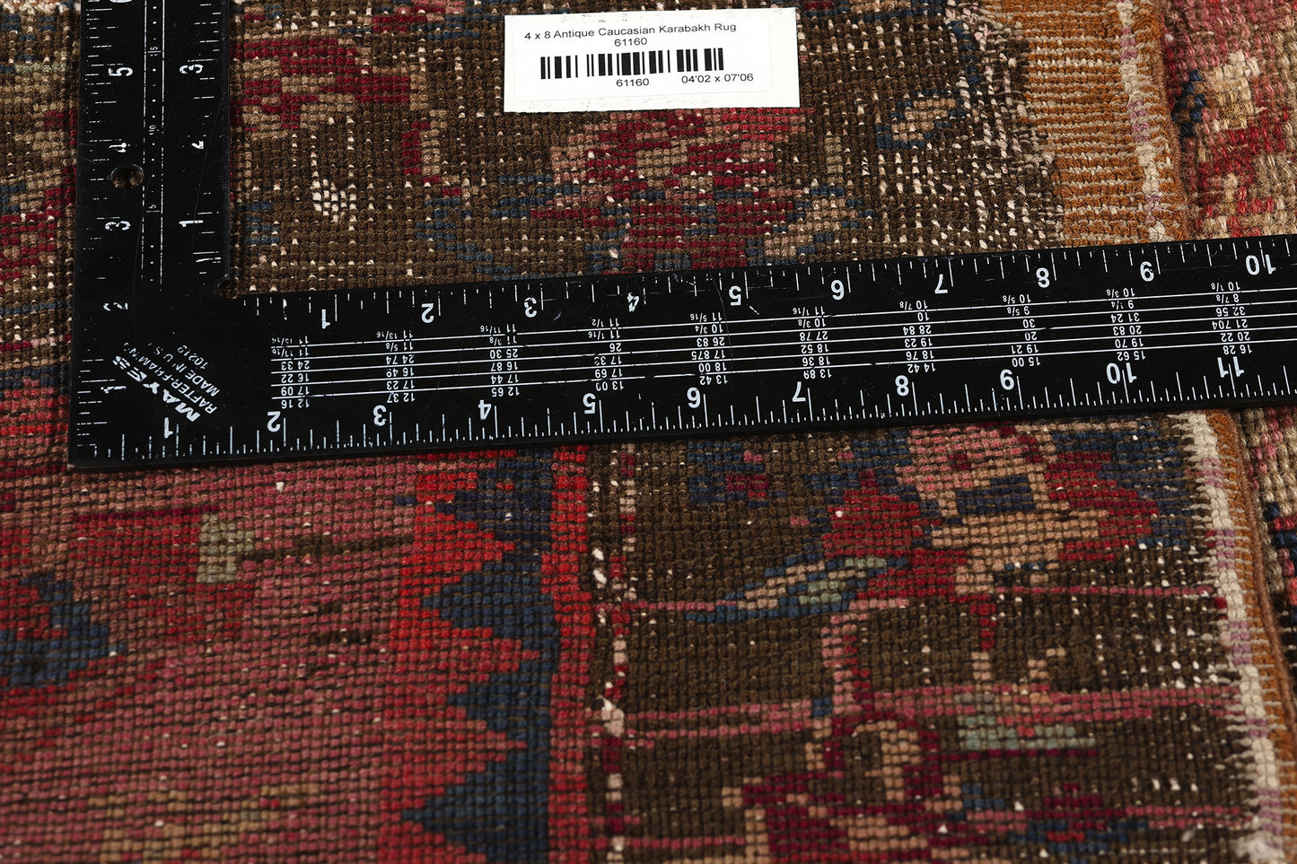 4 x 8 Antique Caucasian Karabagh Rose Rug 61160