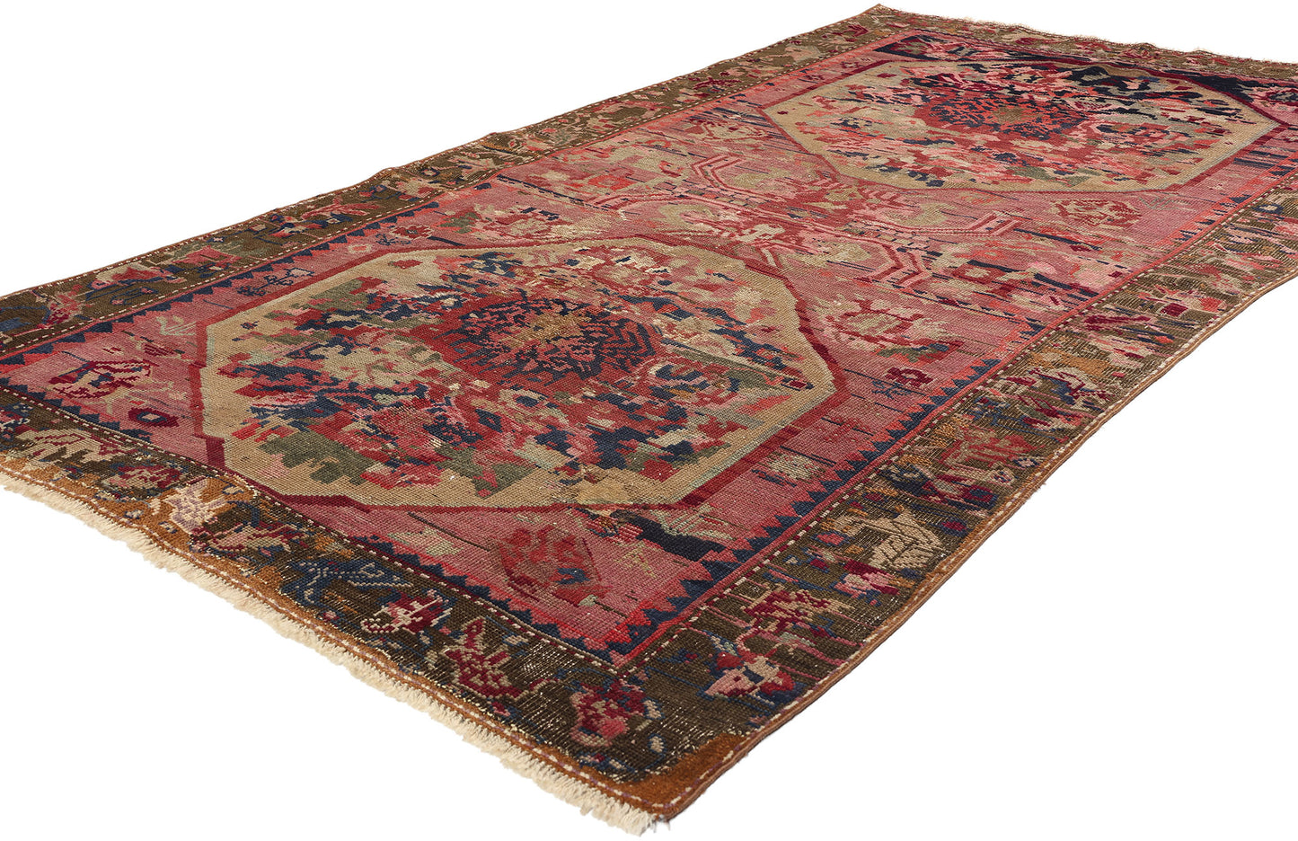 4 x 8 Antique Caucasian Karabagh Rose Rug 61160