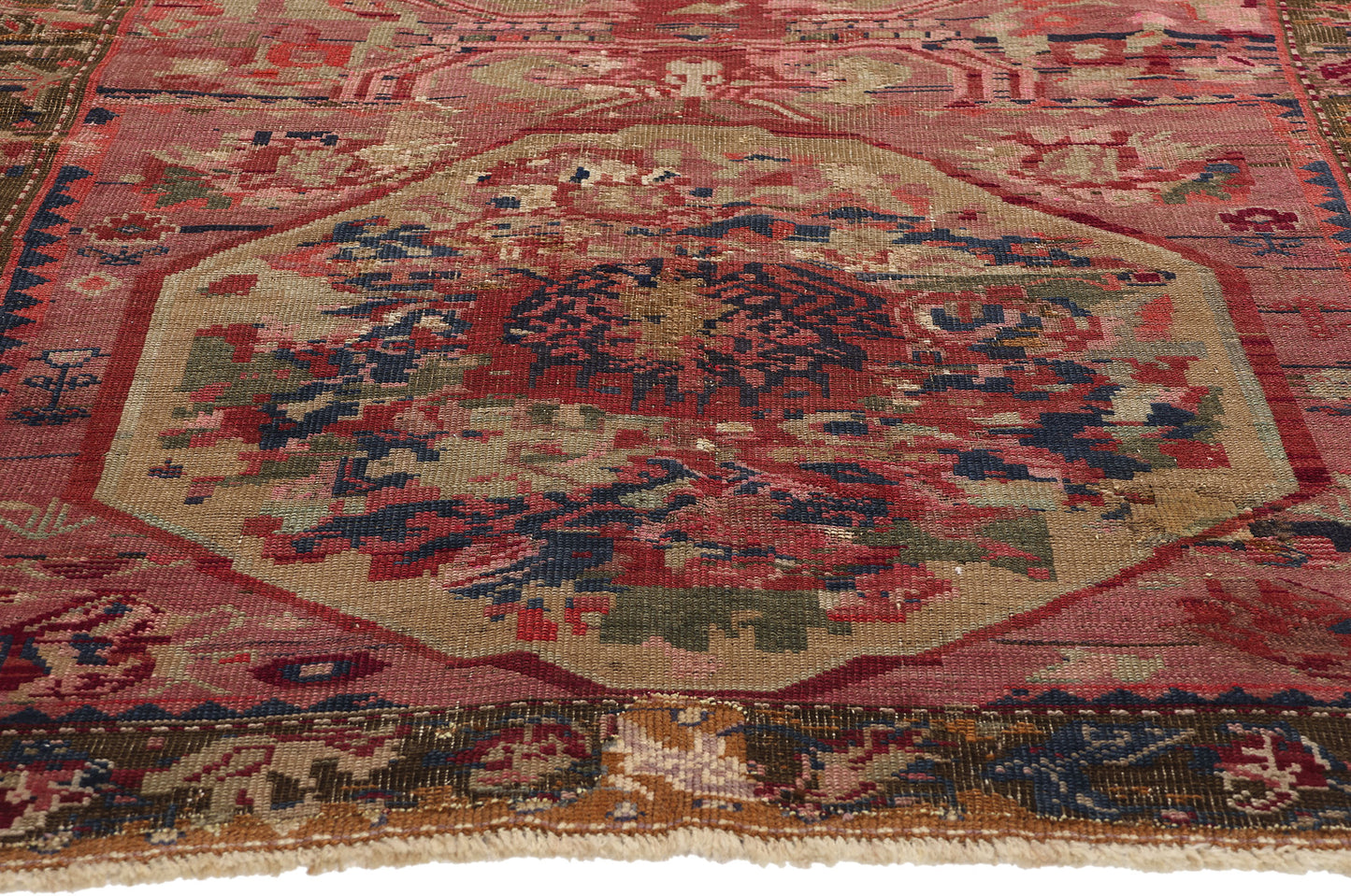 4 x 8 Antique Caucasian Karabagh Rose Rug 61160