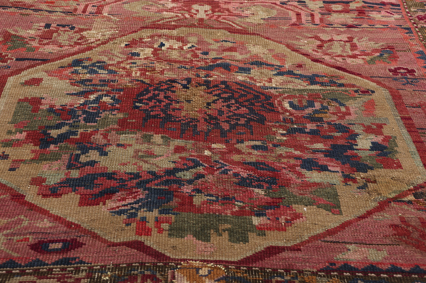 4 x 8 Antique Caucasian Karabagh Rose Rug 61160