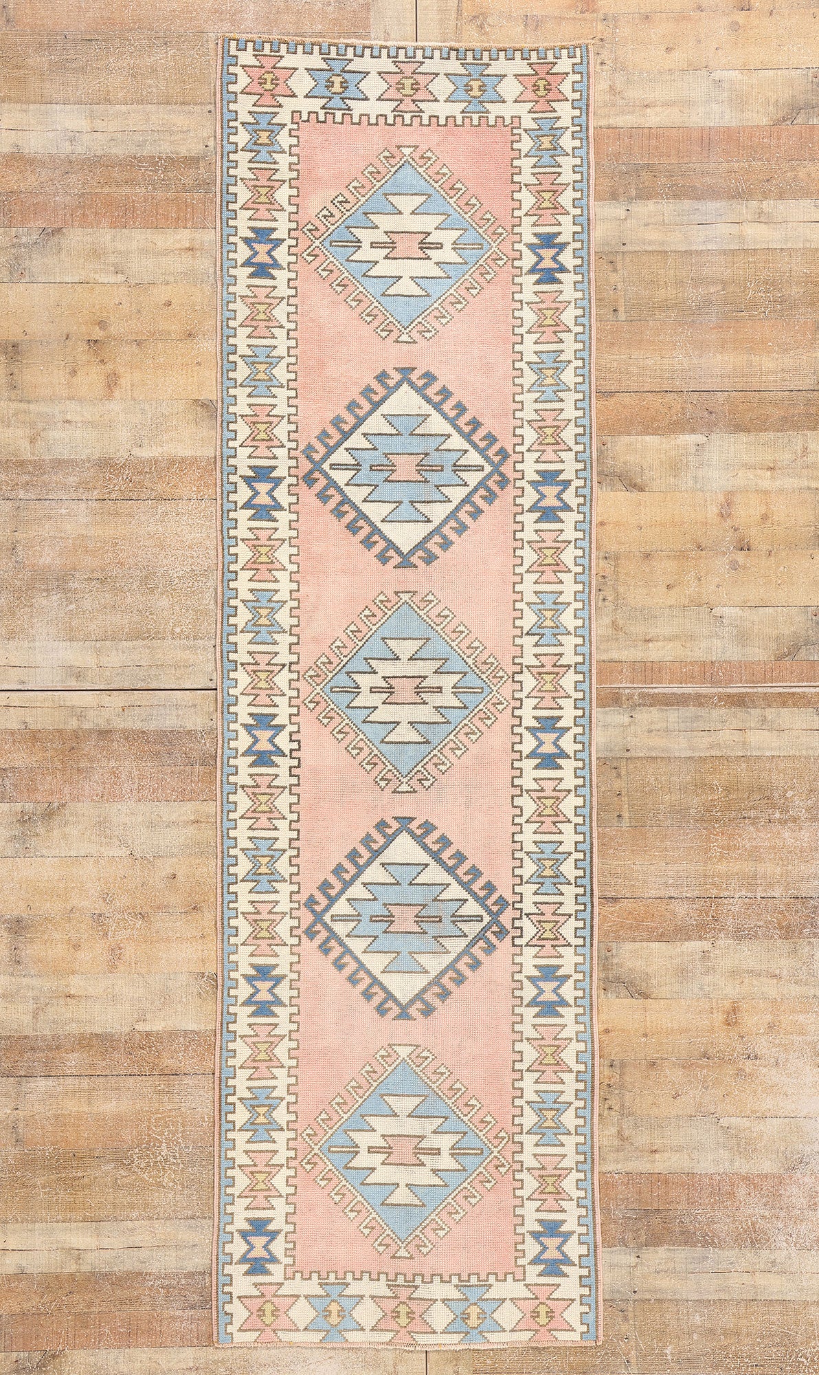 3 x 10 Vintage Pink Turkish Oushak Rug 53928