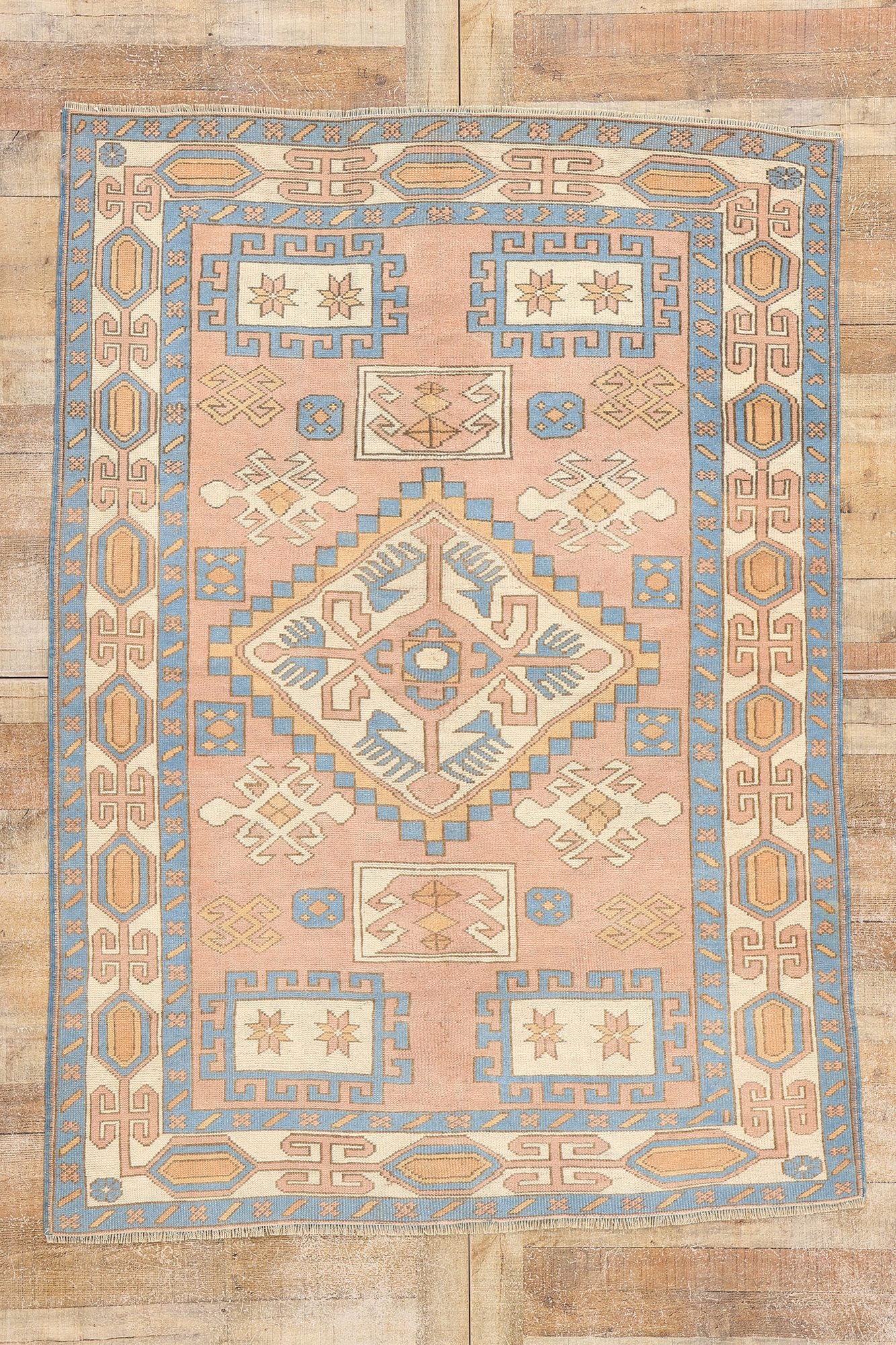 5 x 7 Vintage Pink Turkish Oushak Rug 53925