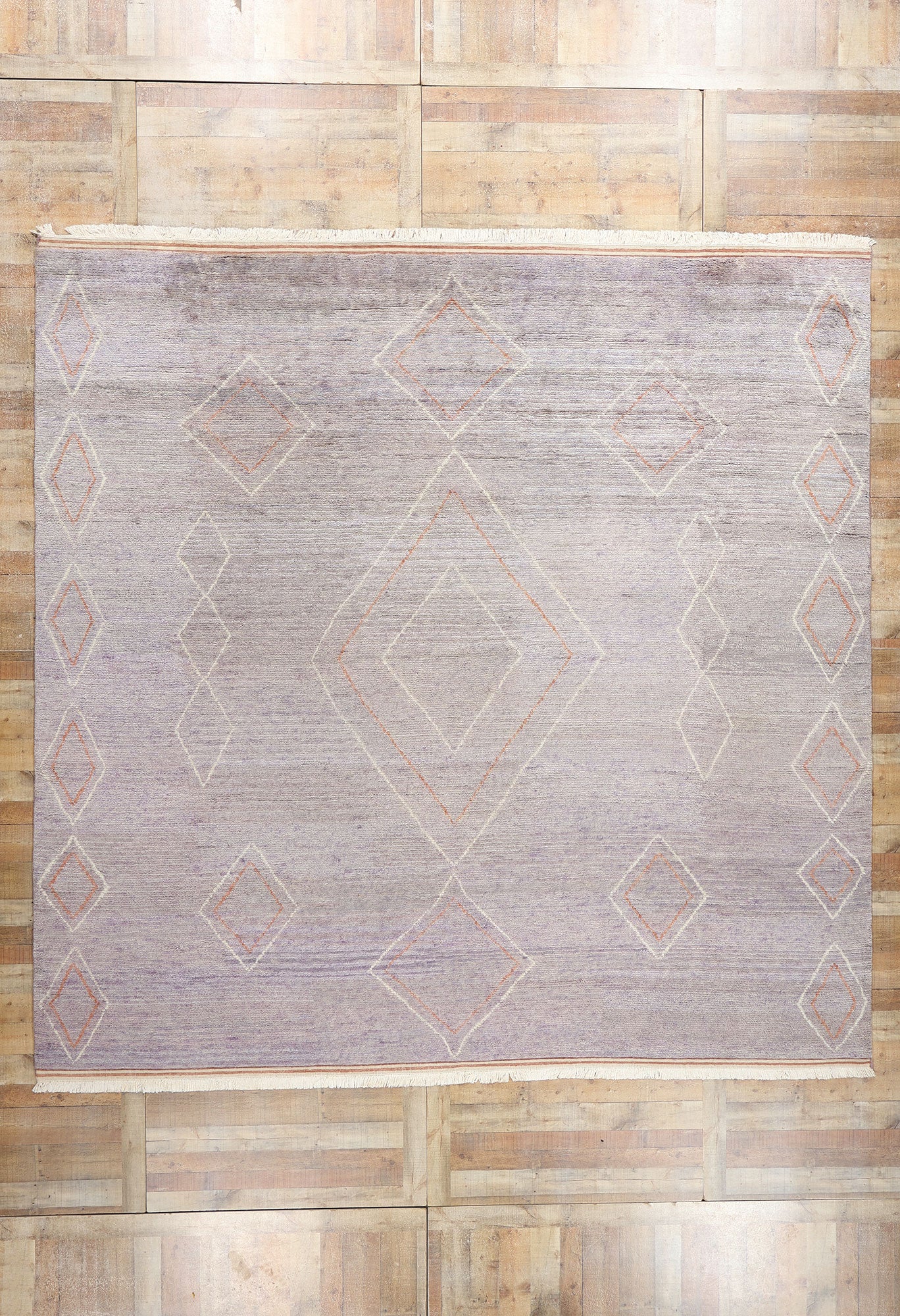 12 x 12 Modern Tribal Purple Square Moroccan Rug 31300