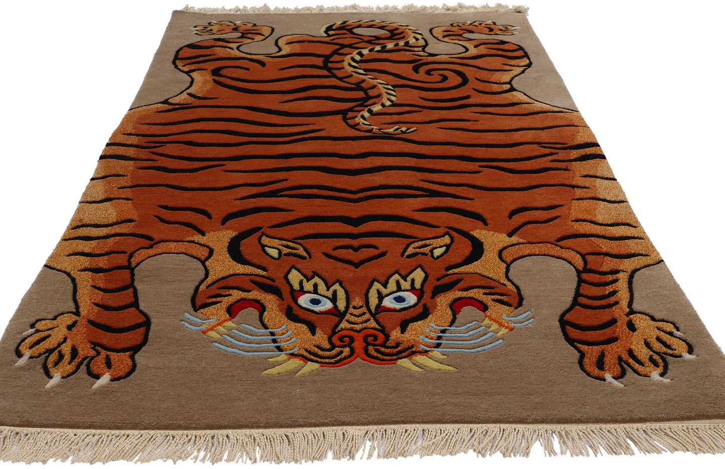 3 x 6 Vintage Tibetan Tiger Rug 78740