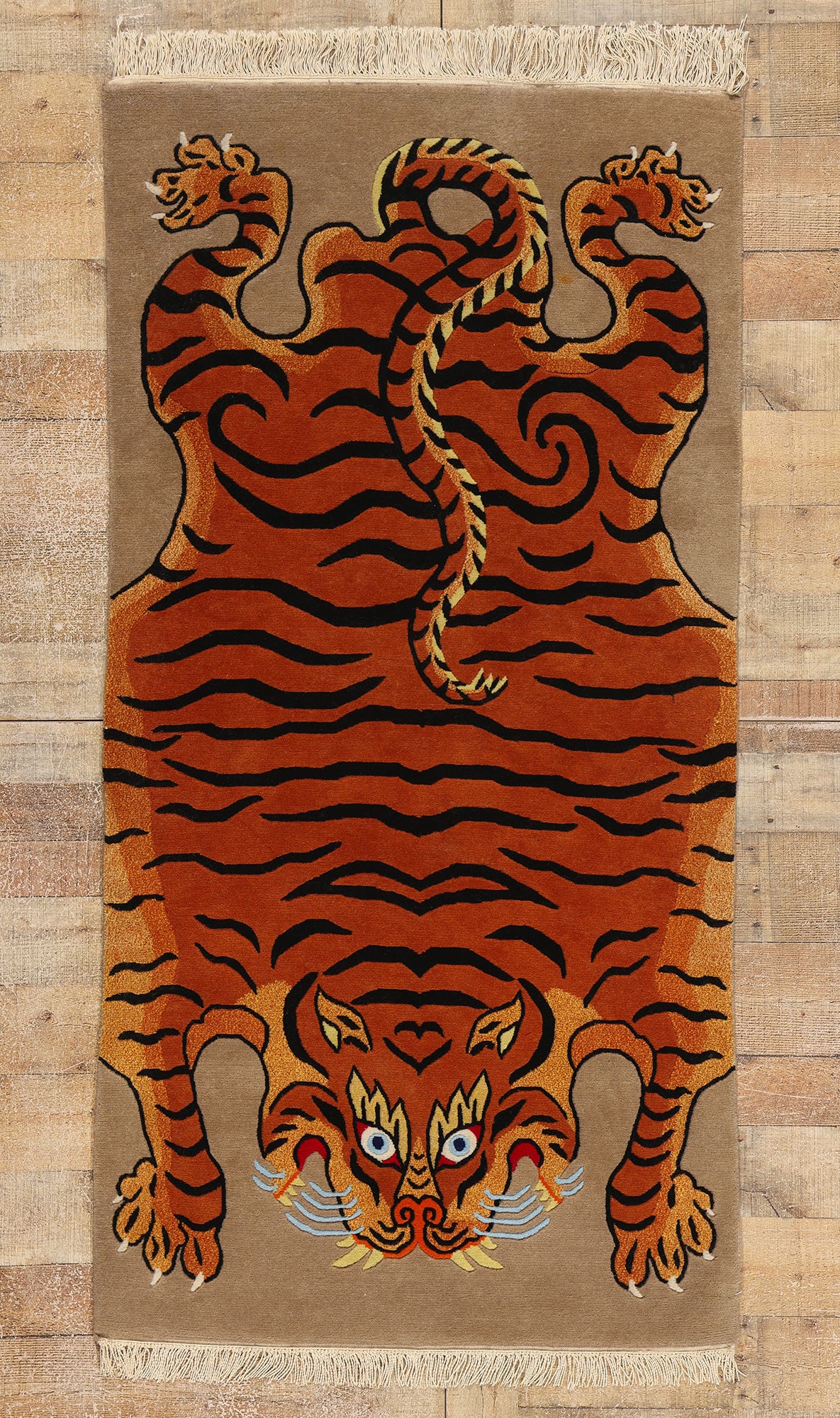 3 x 6 Vintage Tibetan Tiger Rug 78740