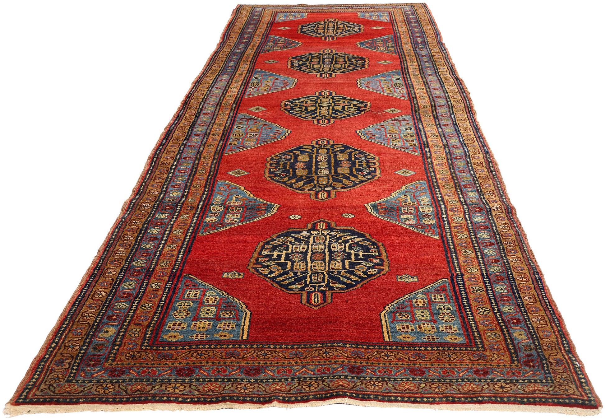 4 x 12 Vintage Red Persian Azerbaijan Rug 75380