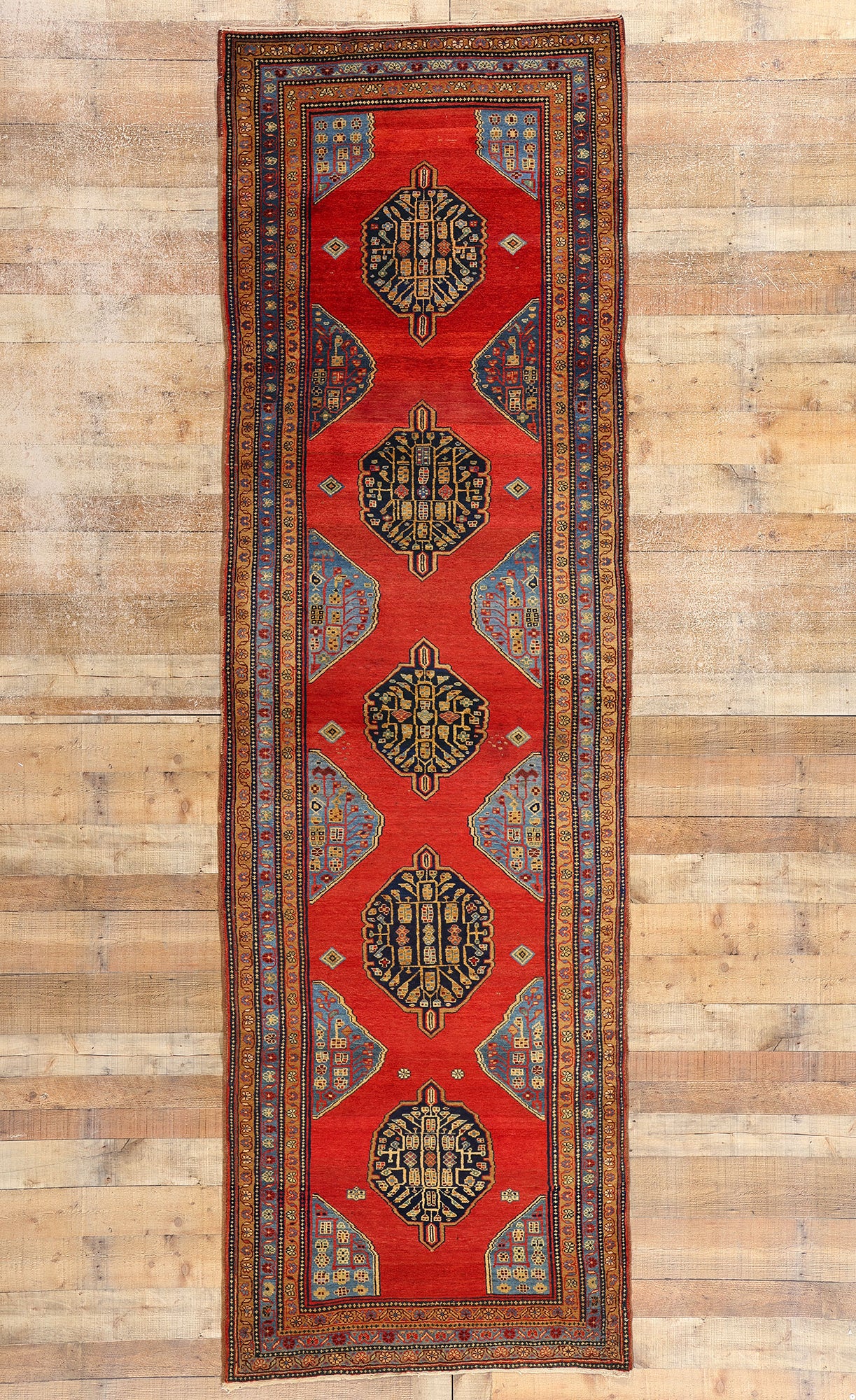 4 x 12 Vintage Red Persian Azerbaijan Rug 75380