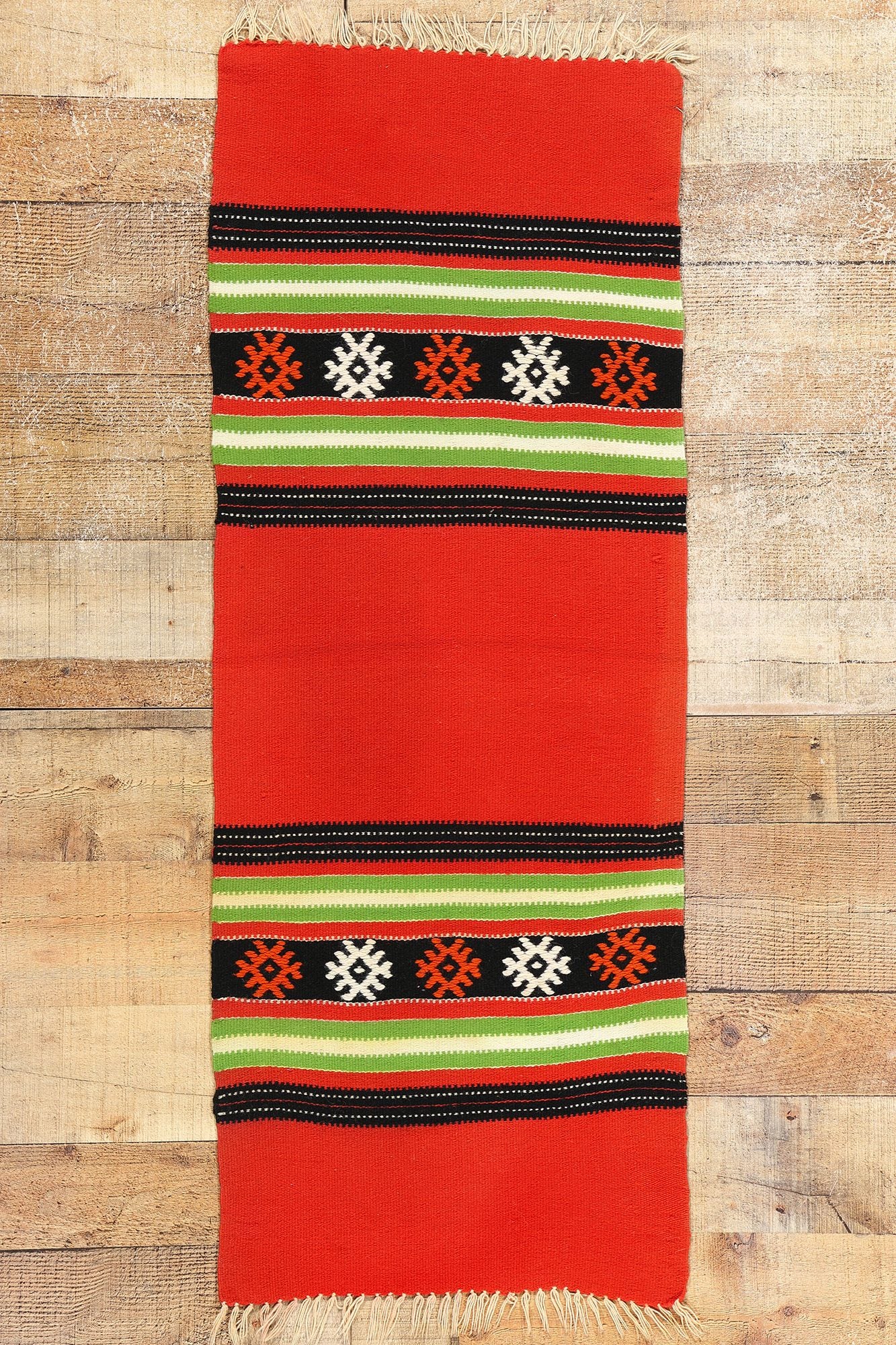 1 x 4 Vintage Red Greek Kilim Rug 78799