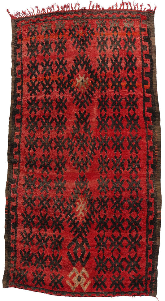 7 x 13 Vintage Red Talsint Moroccan Rug 21468