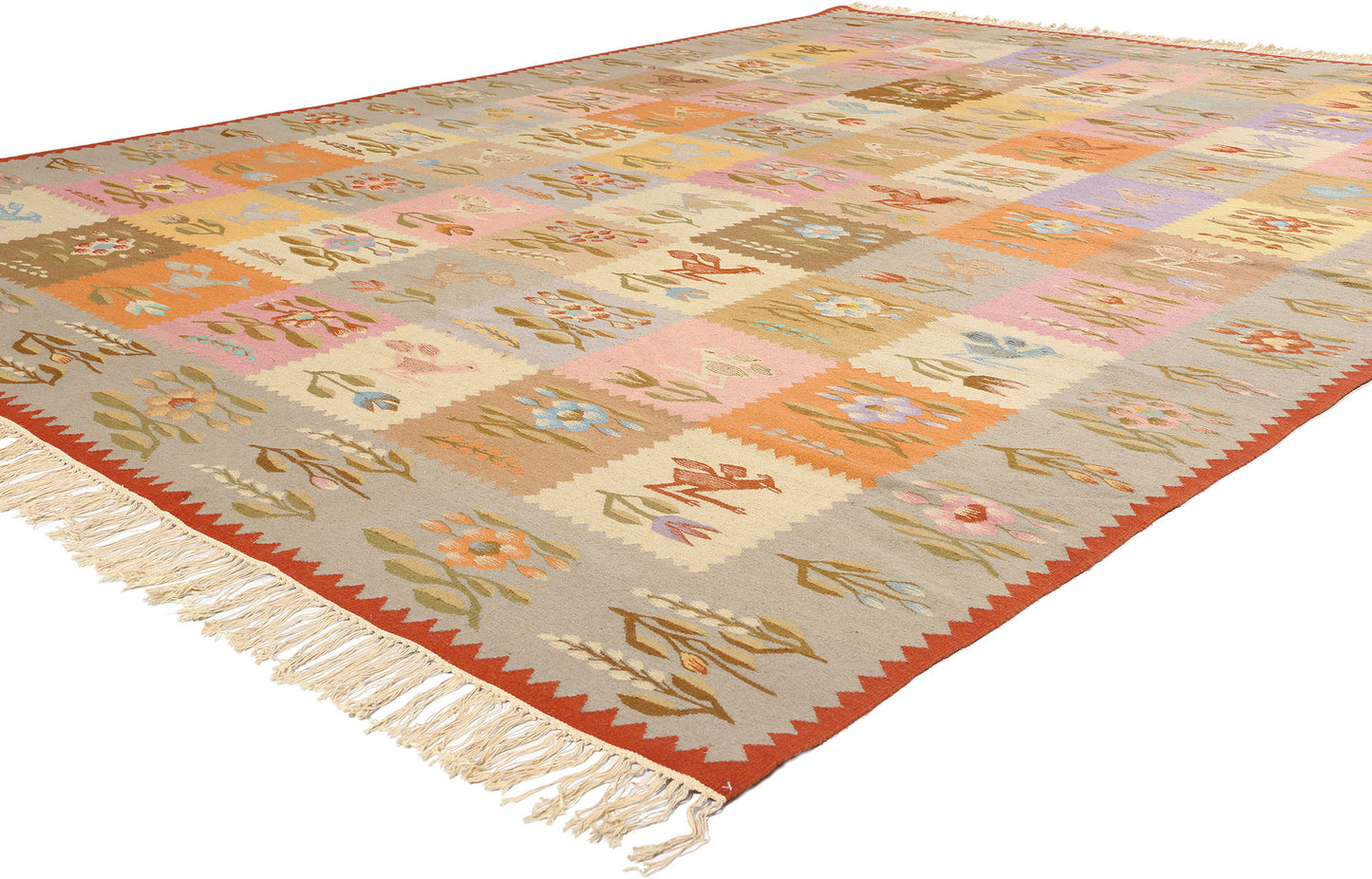 9 x 12 Vintage Oltenian Romanian Kilim Rug 78019