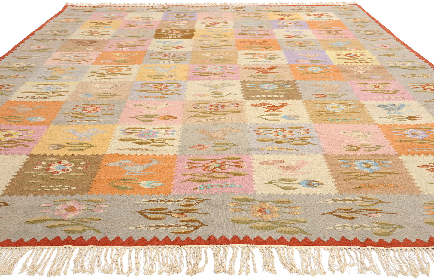9 x 12 Vintage Oltenian Romanian Kilim Rug 78019