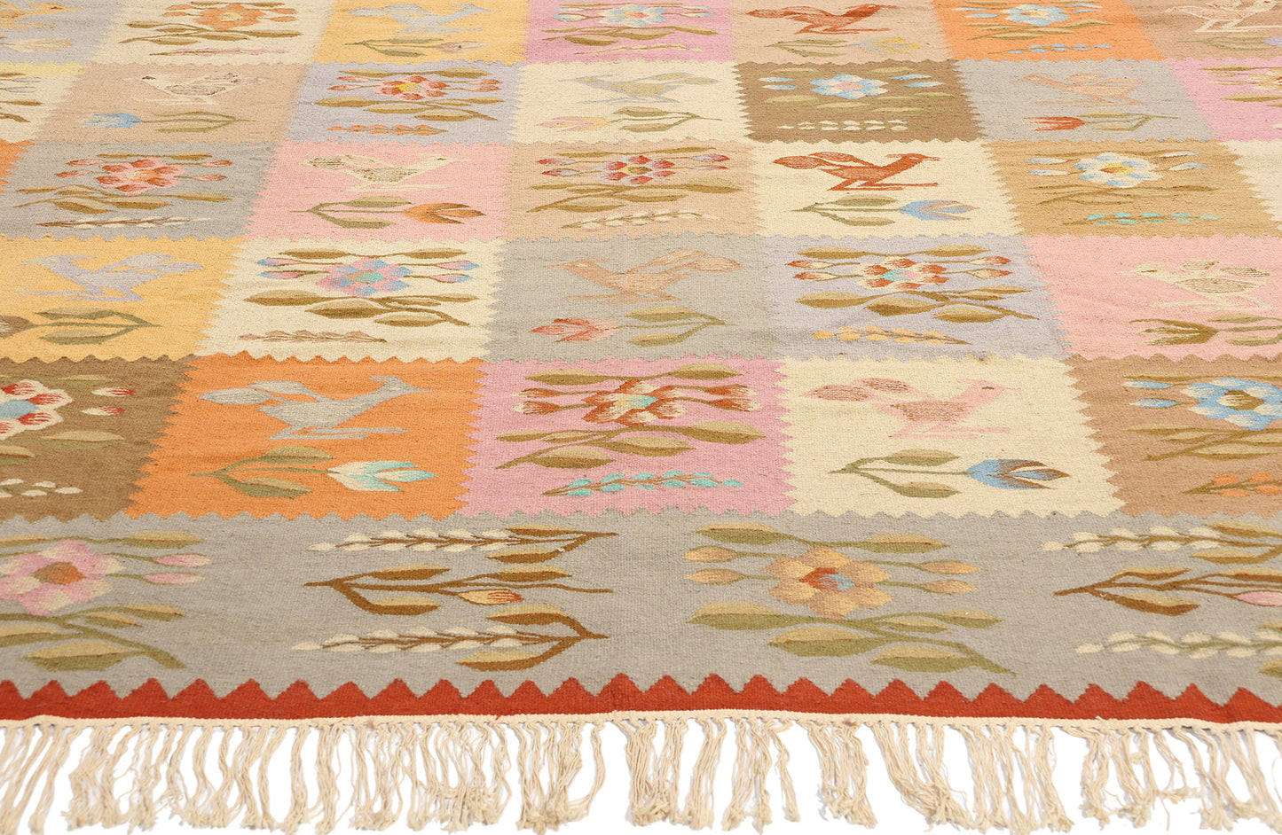 9 x 12 Vintage Oltenian Romanian Kilim Rug 78019