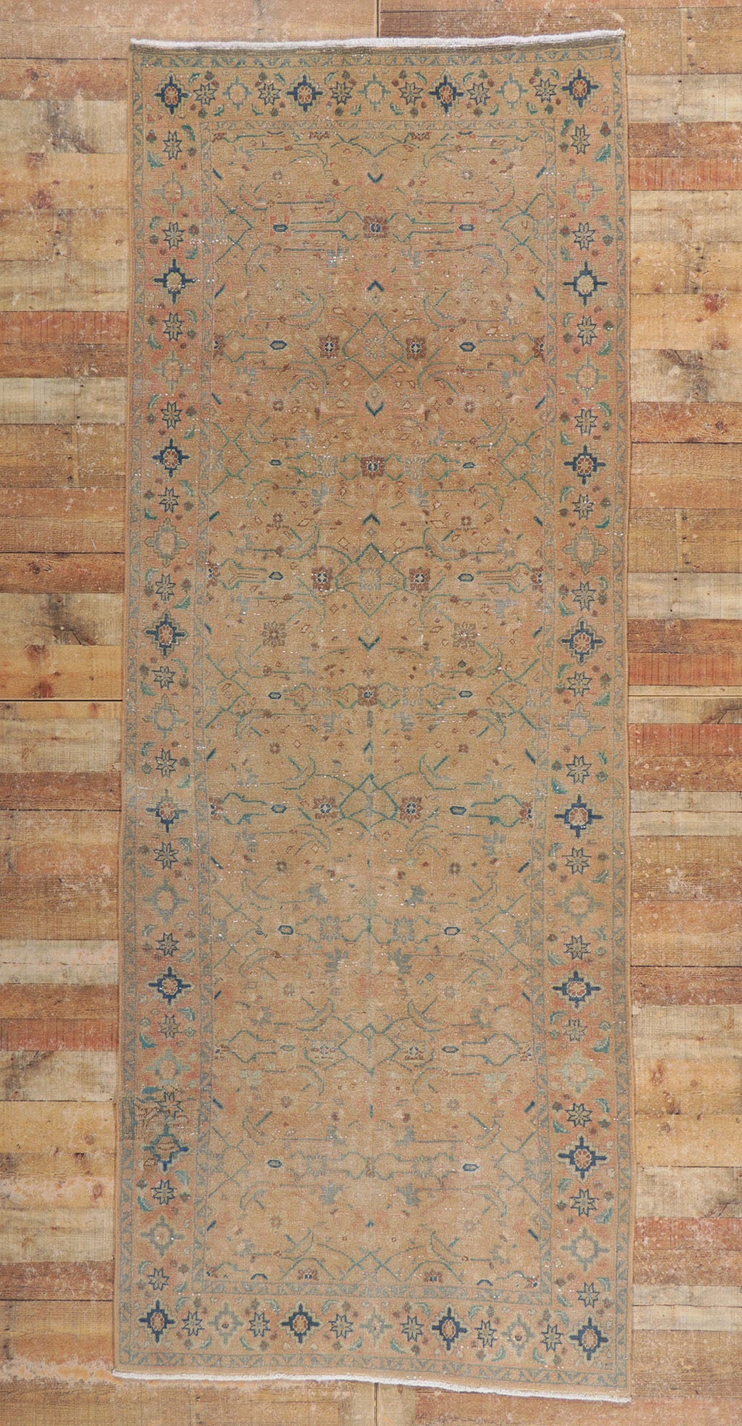 4 x 11 Vintage Persian Tabriz Rug 61012